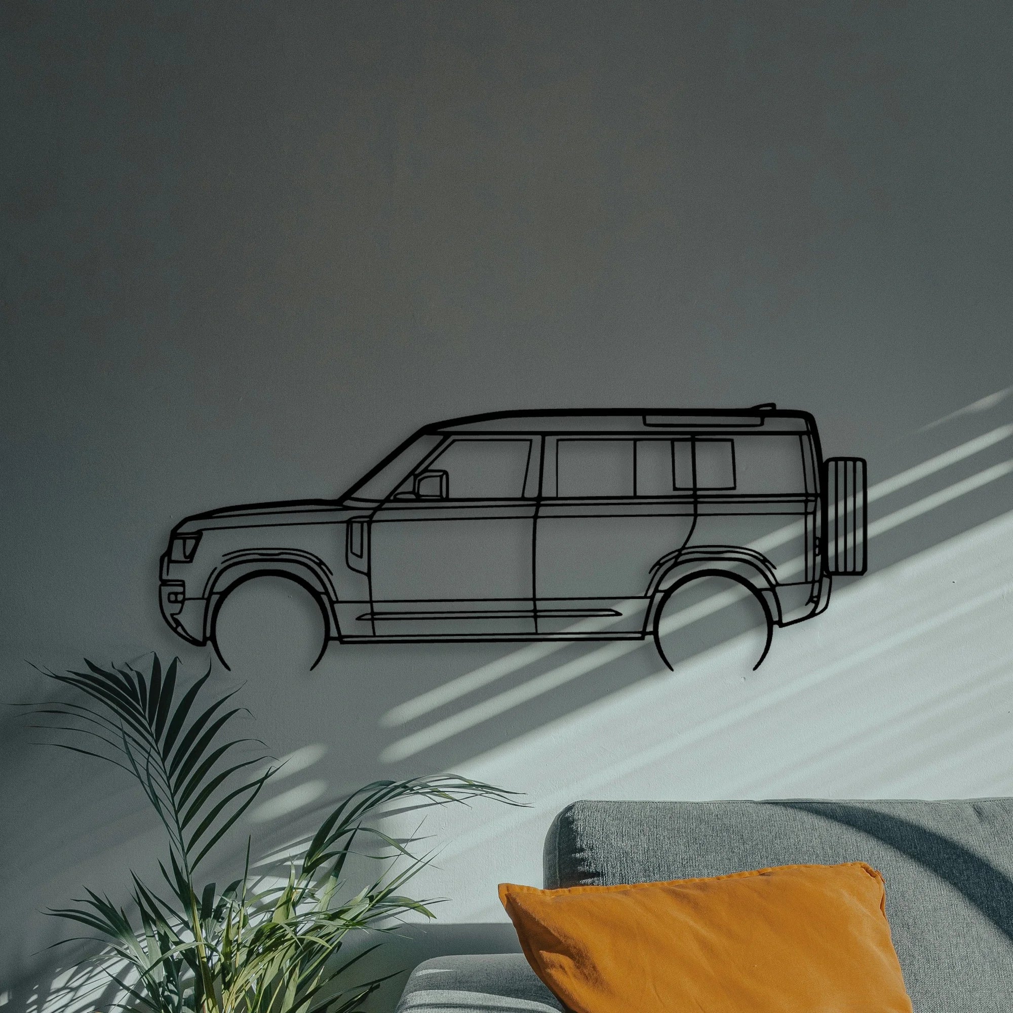 Defender 110 2022 Classic Silhouette Metal Wall Art - Automotive Garage Decor