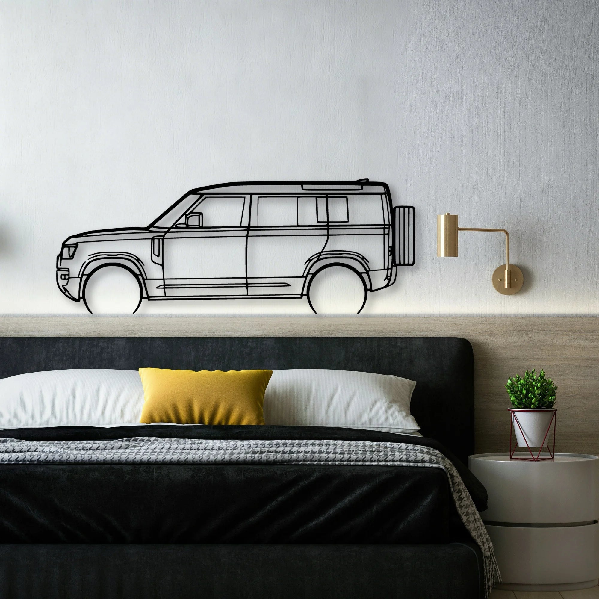 Defender 110 2022 Classic Silhouette Metal Wall Art - Automotive Garage Decor