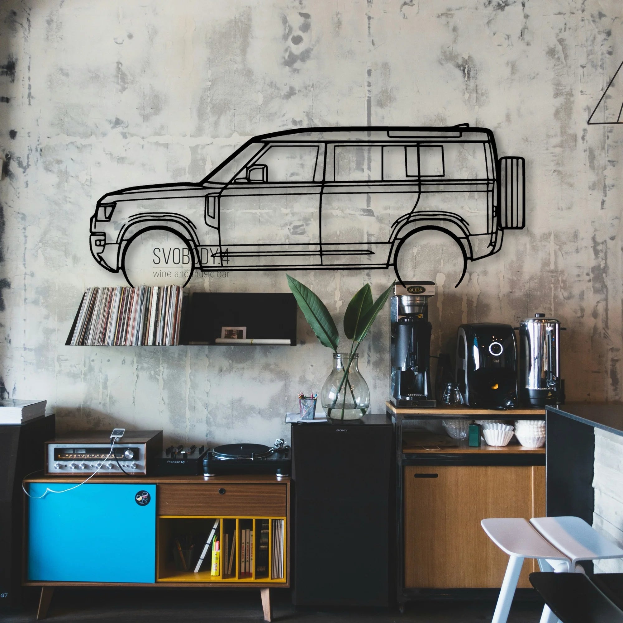Defender 110 2022 Classic Silhouette Metal Wall Art - Automotive Garage Decor