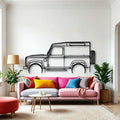 Defender 90 Classic Silhouette Metal Wall Art - Automotive Garage Decor