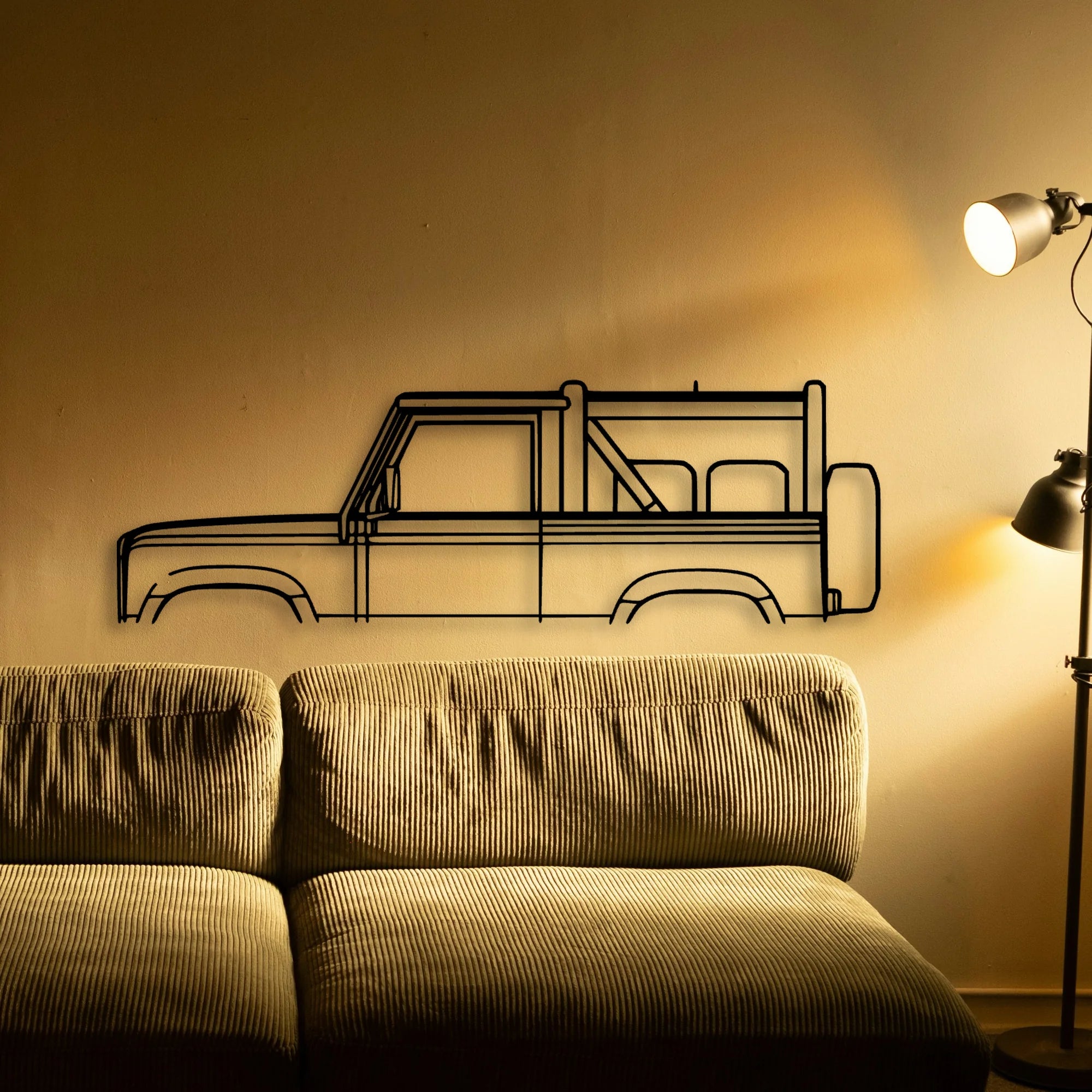 Defender 90 1994 Classic Silhouette Metal Wall Art - Automotive Garage Decor