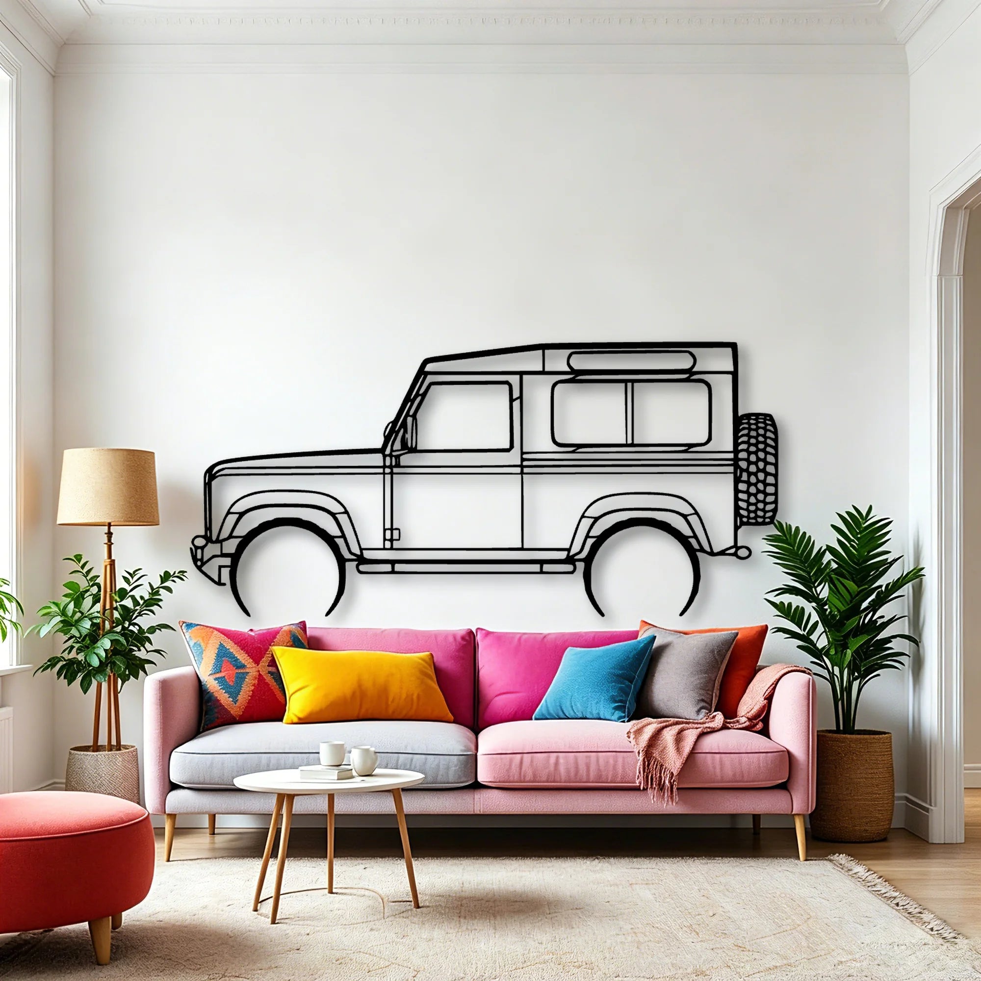 Defender 90 2005 Classic Silhouette Metal Wall Art - Automotive Garage Decor