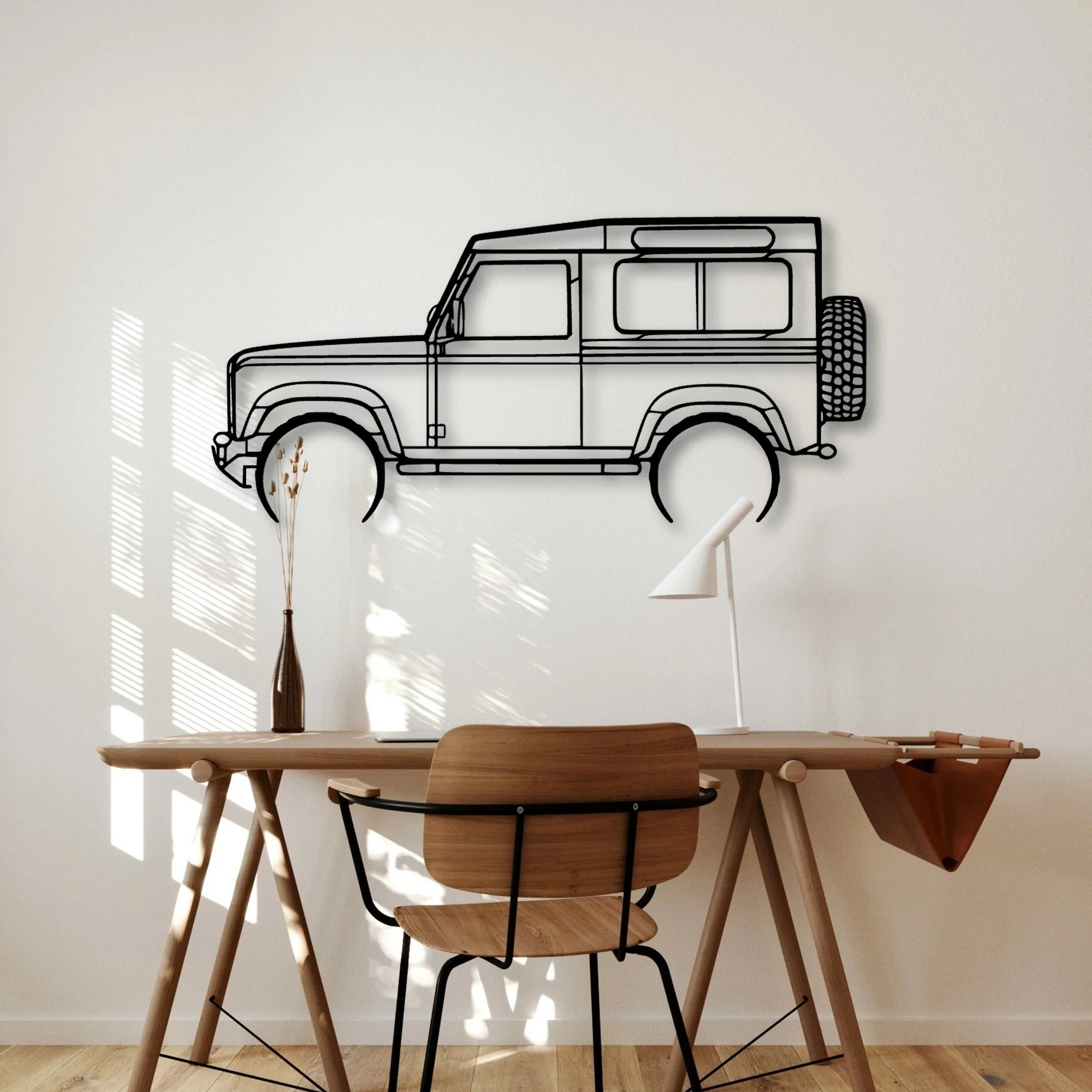 Defender 90 2005 Classic Silhouette Metal Wall Art - Automotive Garage Decor
