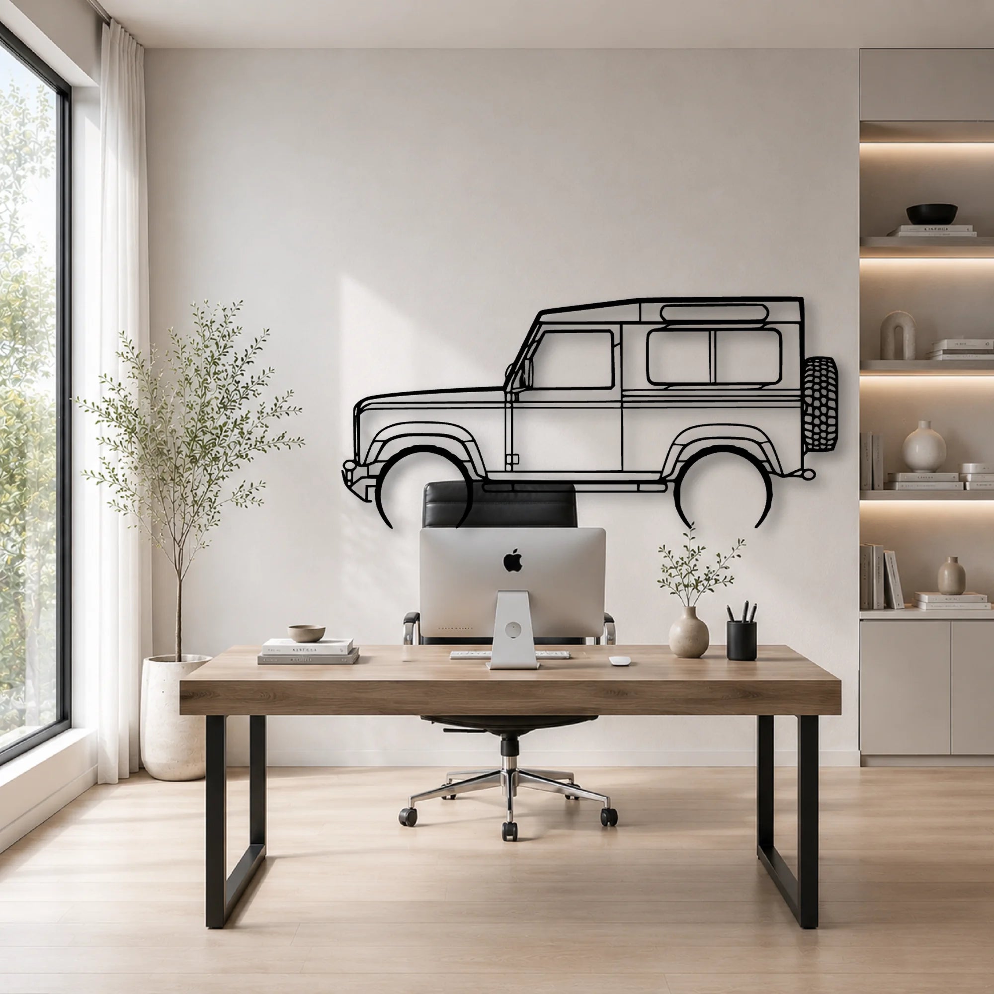 Defender 90 2005 Classic Silhouette Metal Wall Art - Automotive Garage Decor