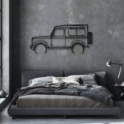 Defender 90 2005 Classic Silhouette Metal Wall Art - Automotive Garage Decor