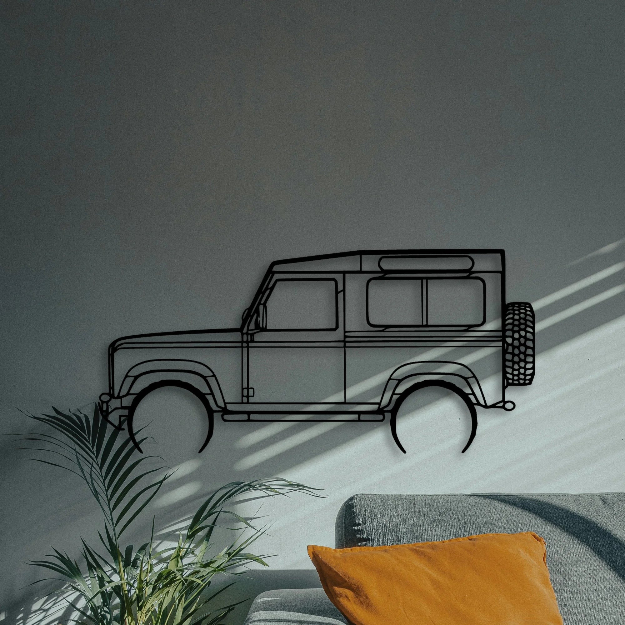 Defender 90 2005 Classic Silhouette Metal Wall Art - Automotive Garage Decor