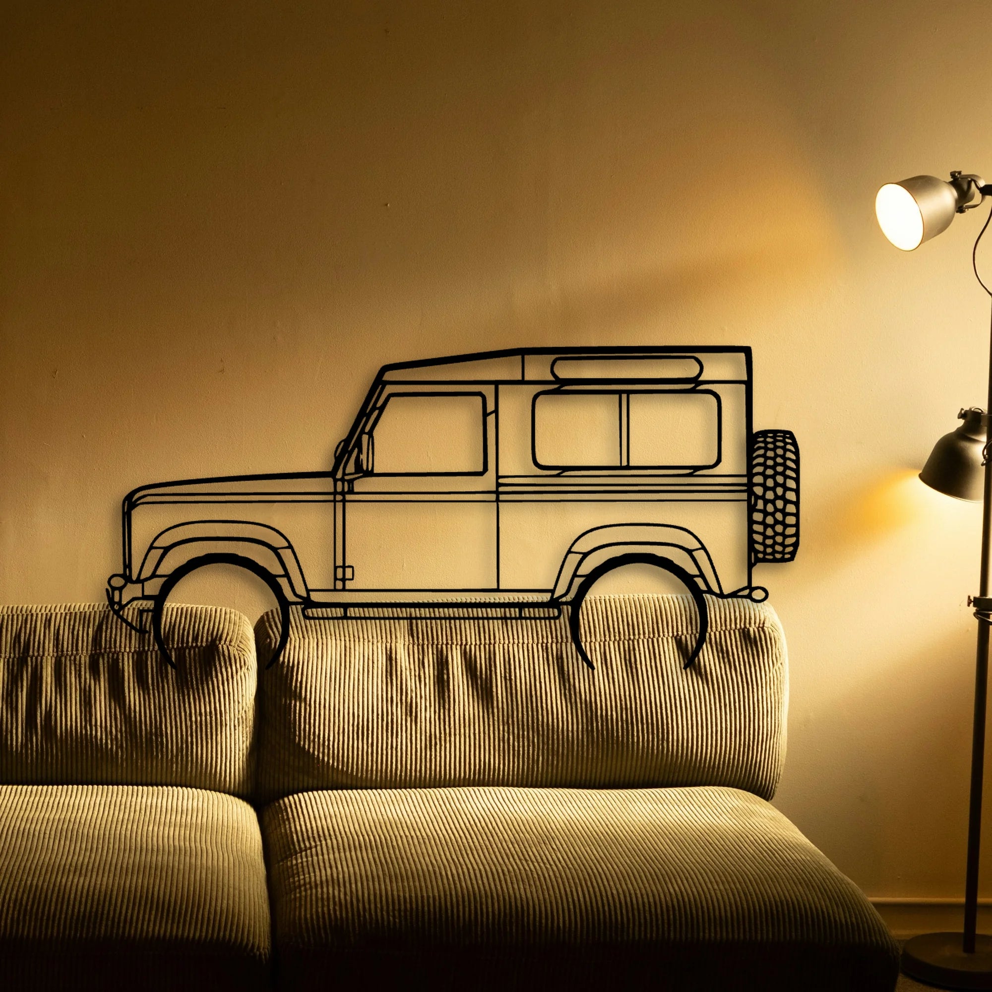 Defender 90 2005 Classic Silhouette Metal Wall Art - Automotive Garage Decor