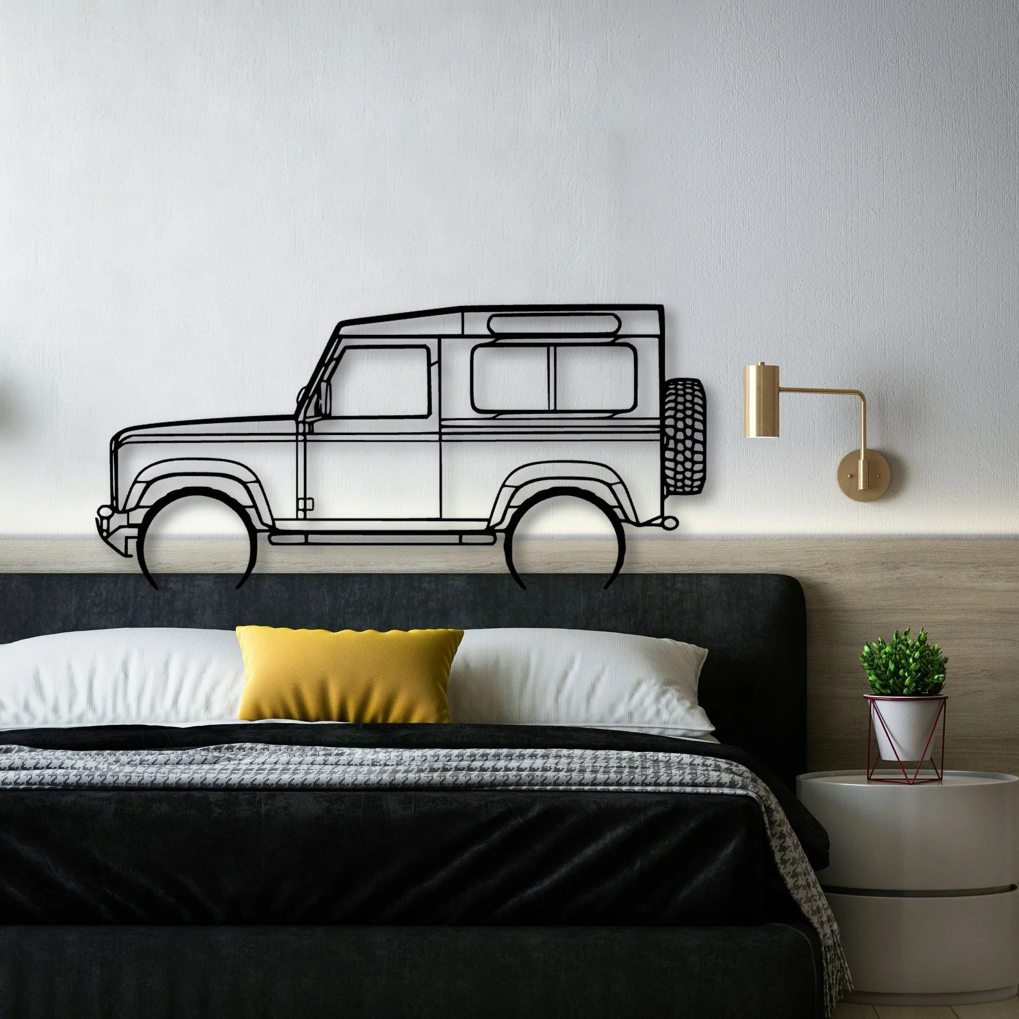 Defender 90 2005 Classic Silhouette Metal Wall Art - Automotive Garage Decor