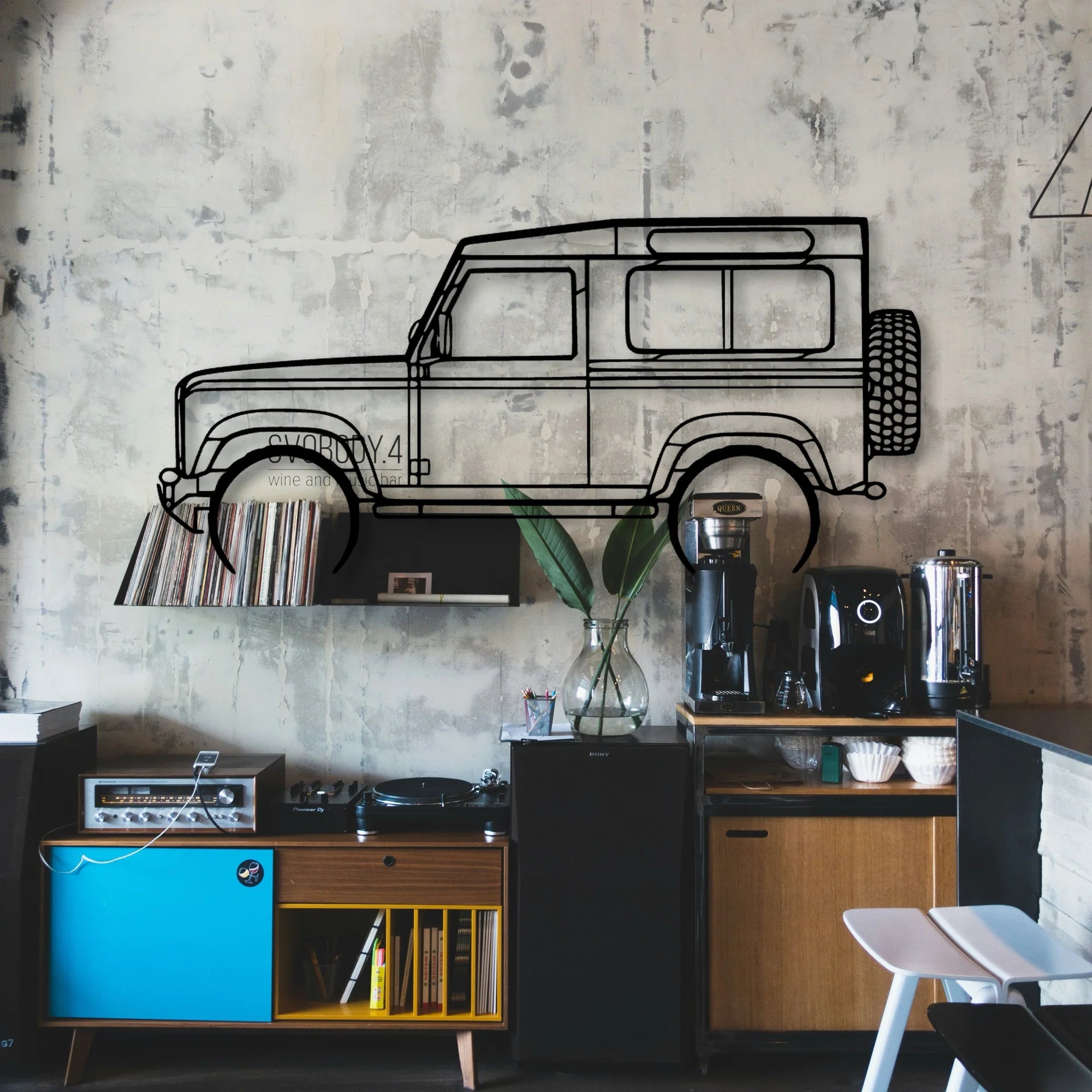 Defender 90 2005 Classic Silhouette Metal Wall Art - Automotive Garage Decor