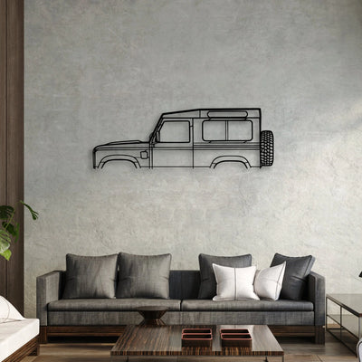 Defender 90 2010 Classic Silhouette Metal Wall Art - Automotive Garage Decor