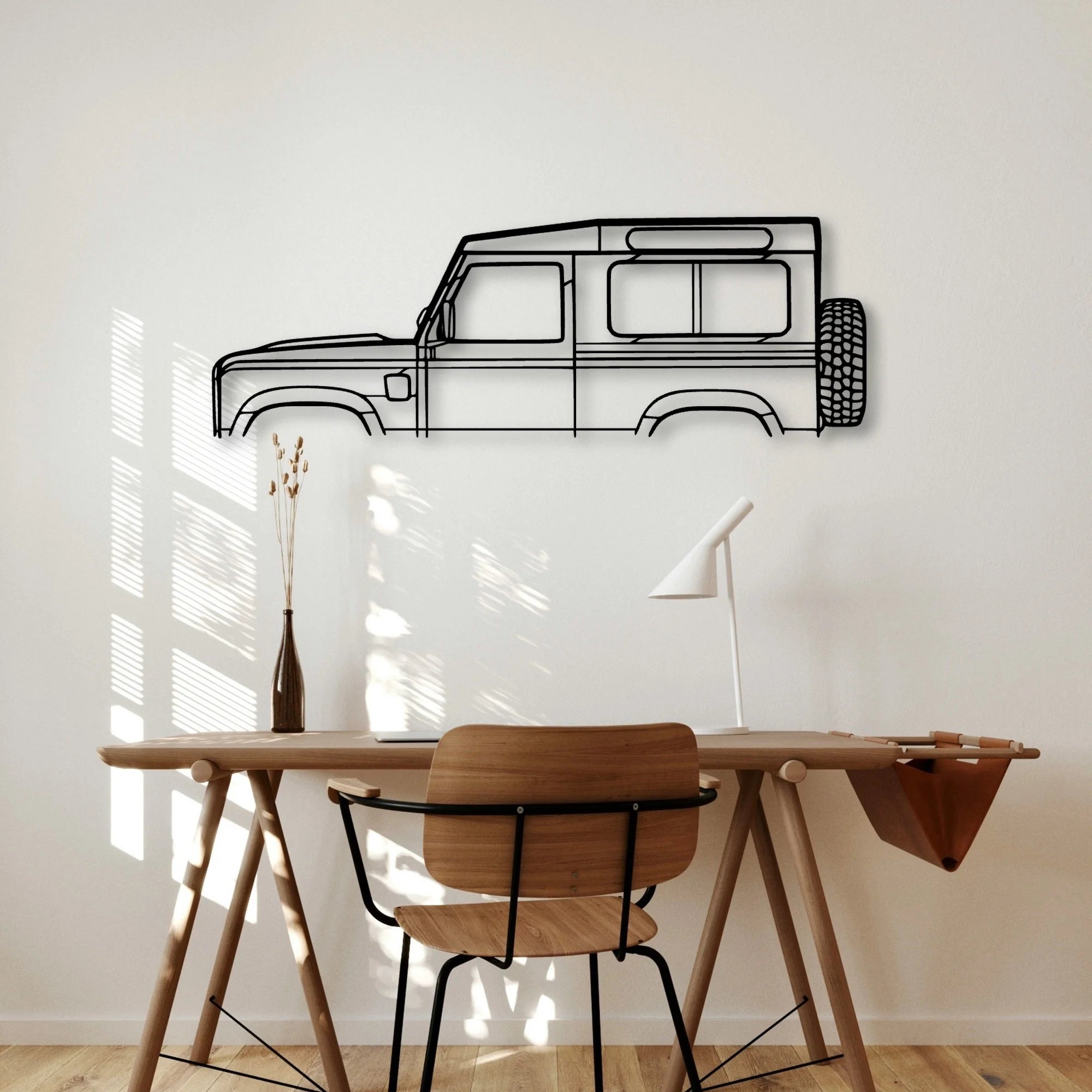 Defender 90 2010 Classic Silhouette Metal Wall Art - Automotive Garage Decor