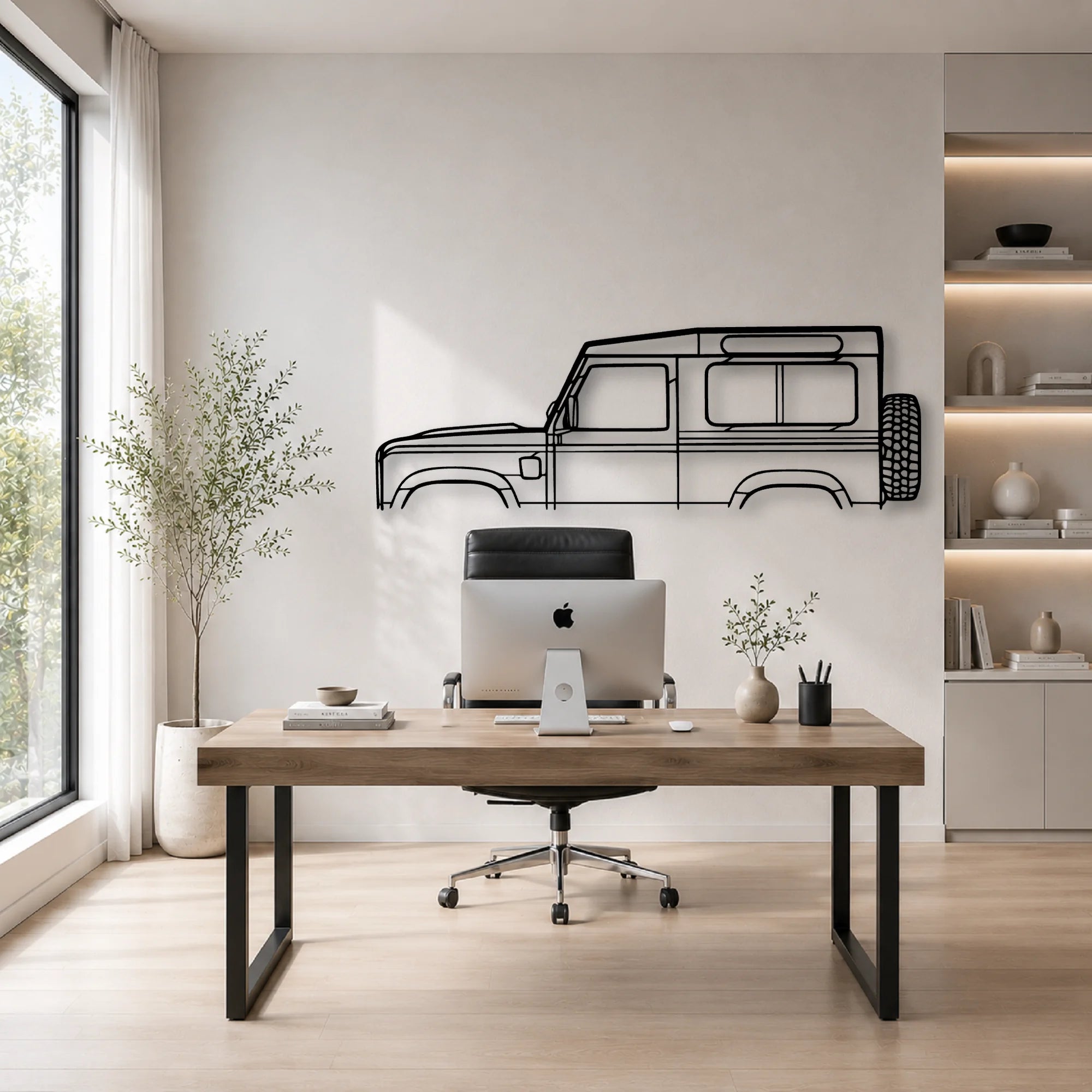 Defender 90 2010 Classic Silhouette Metal Wall Art - Automotive Garage Decor
