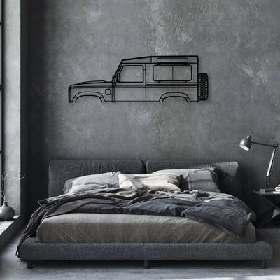 Defender 90 2010 Classic Silhouette Metal Wall Art - Automotive Garage Decor