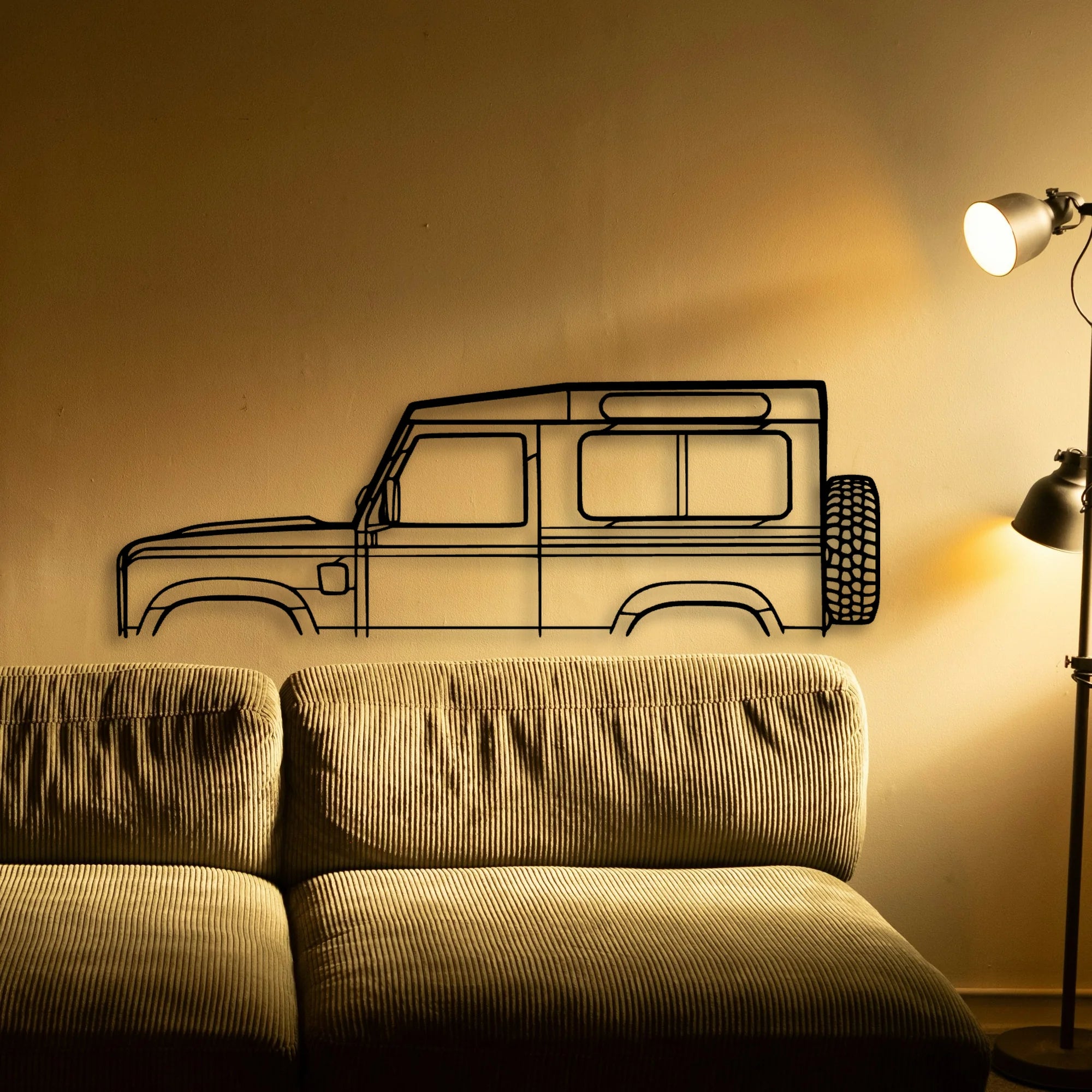 Defender 90 2010 Classic Silhouette Metal Wall Art - Automotive Garage Decor