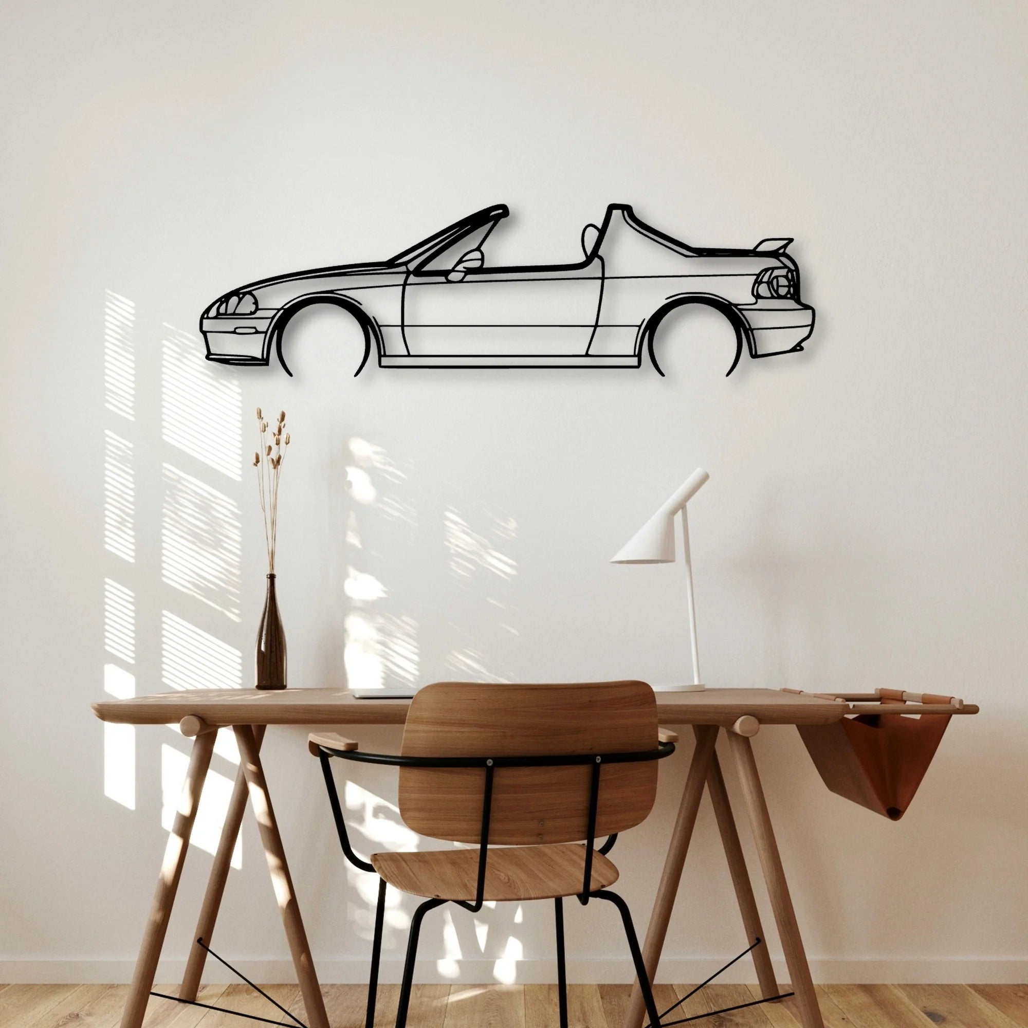 Del Sol 1993 Classic Silhouette Metal Wall Art - Automotive Garage Decor