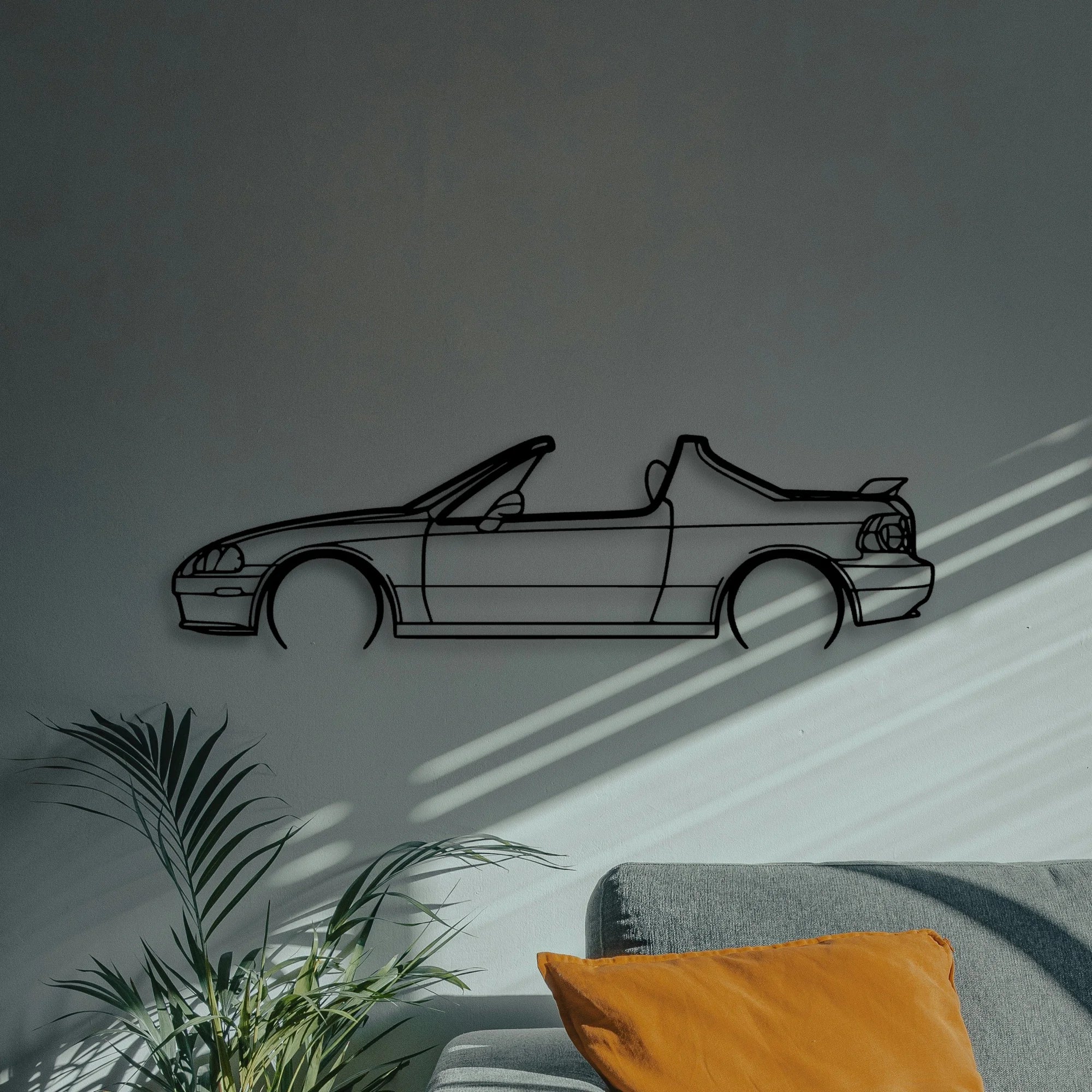 Del Sol 1993 Classic Silhouette Metal Wall Art - Automotive Garage Decor