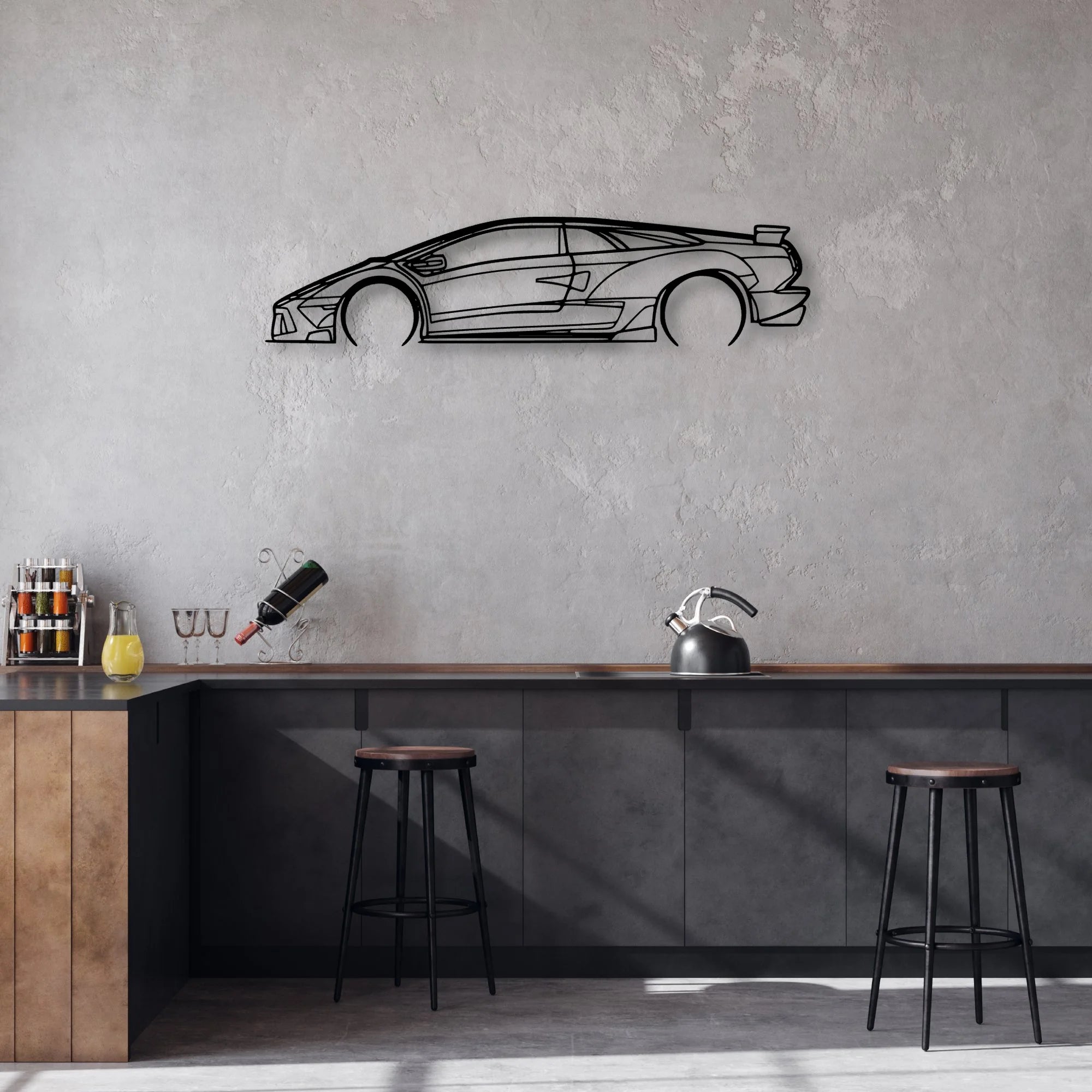 Diablo 6.0 Classic Silhouette Metal Wall Art - Automotive Garage Decor