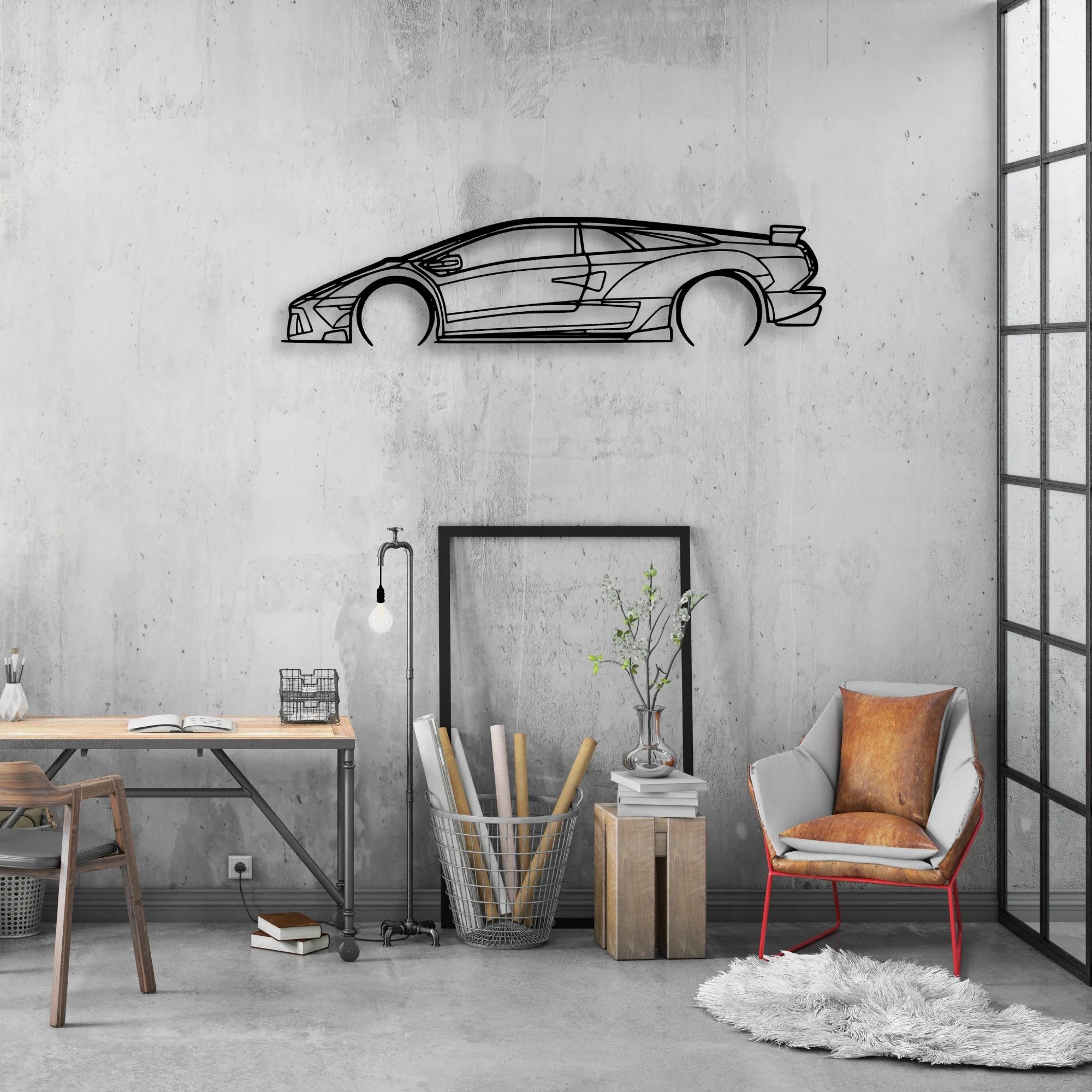 Diablo 6.0 Classic Silhouette Metal Wall Art - Automotive Garage Decor