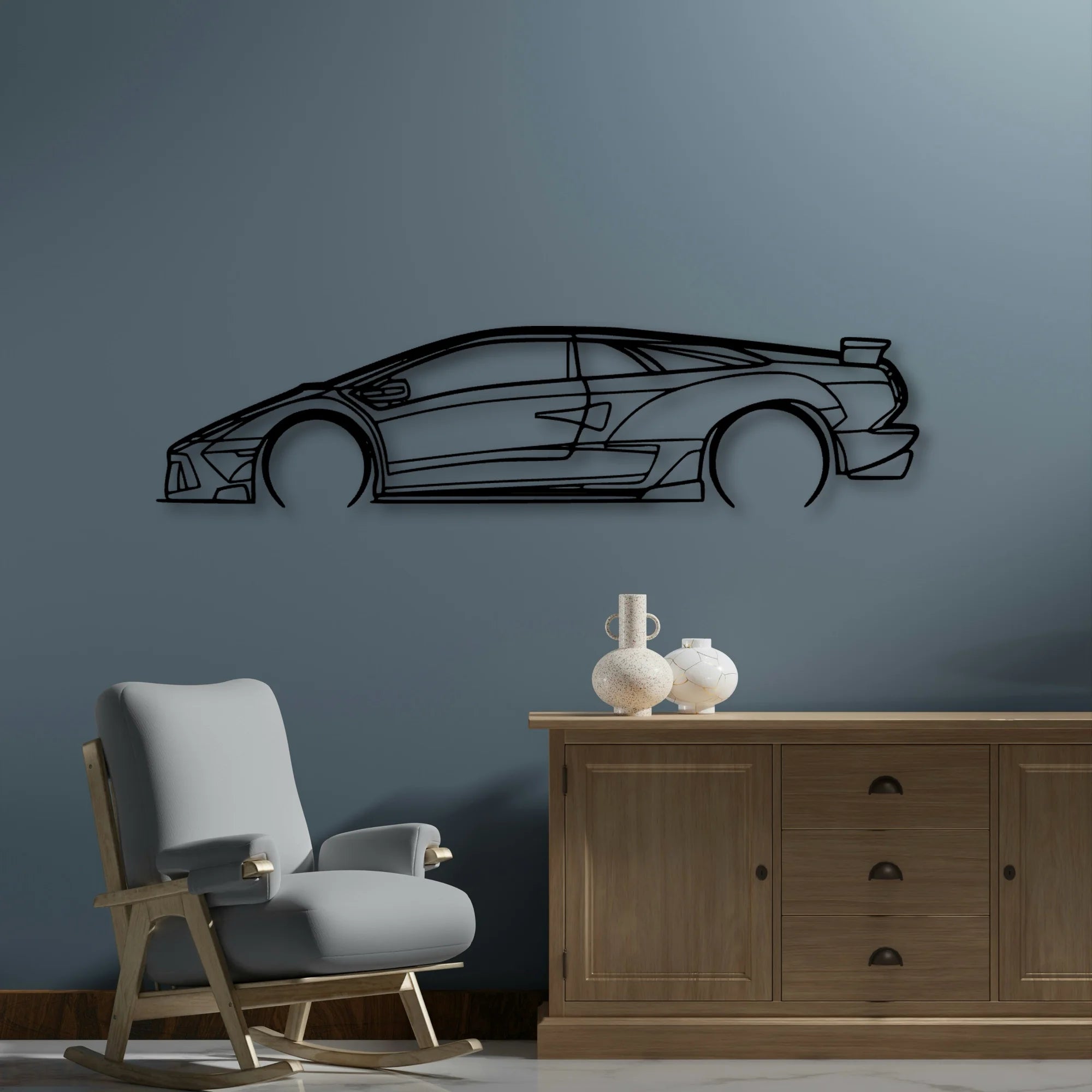 Diablo 6 0 Classic Silhouette Metal Wall Art - Automotive Garage Decor