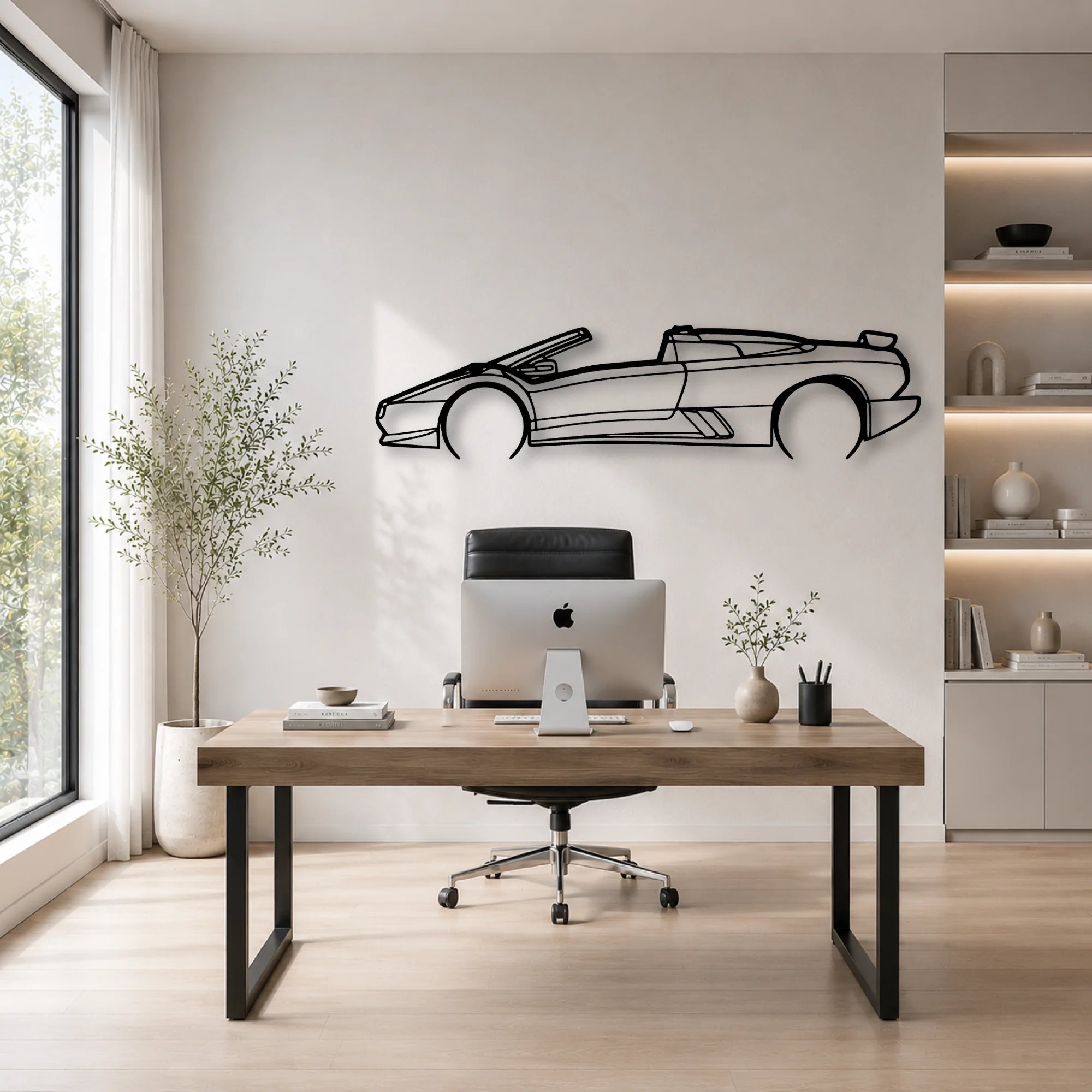 Diablo Roadster 1997 Classic Silhouette Metal Wall Art - Automotive Garage Decor