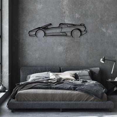 Diablo Roadster 1997 Classic Silhouette Metal Wall Art - Automotive Garage Decor