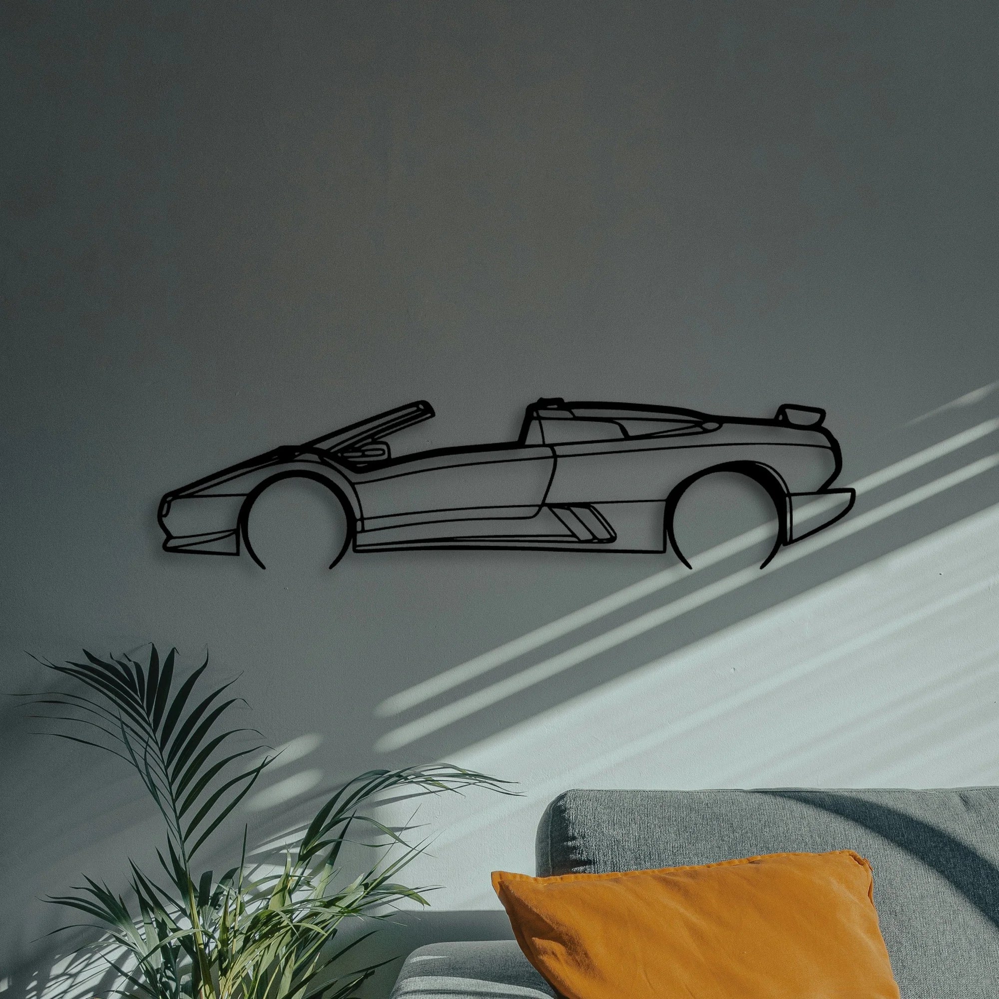 Diablo Roadster 1997 Classic Silhouette Metal Wall Art - Automotive Garage Decor
