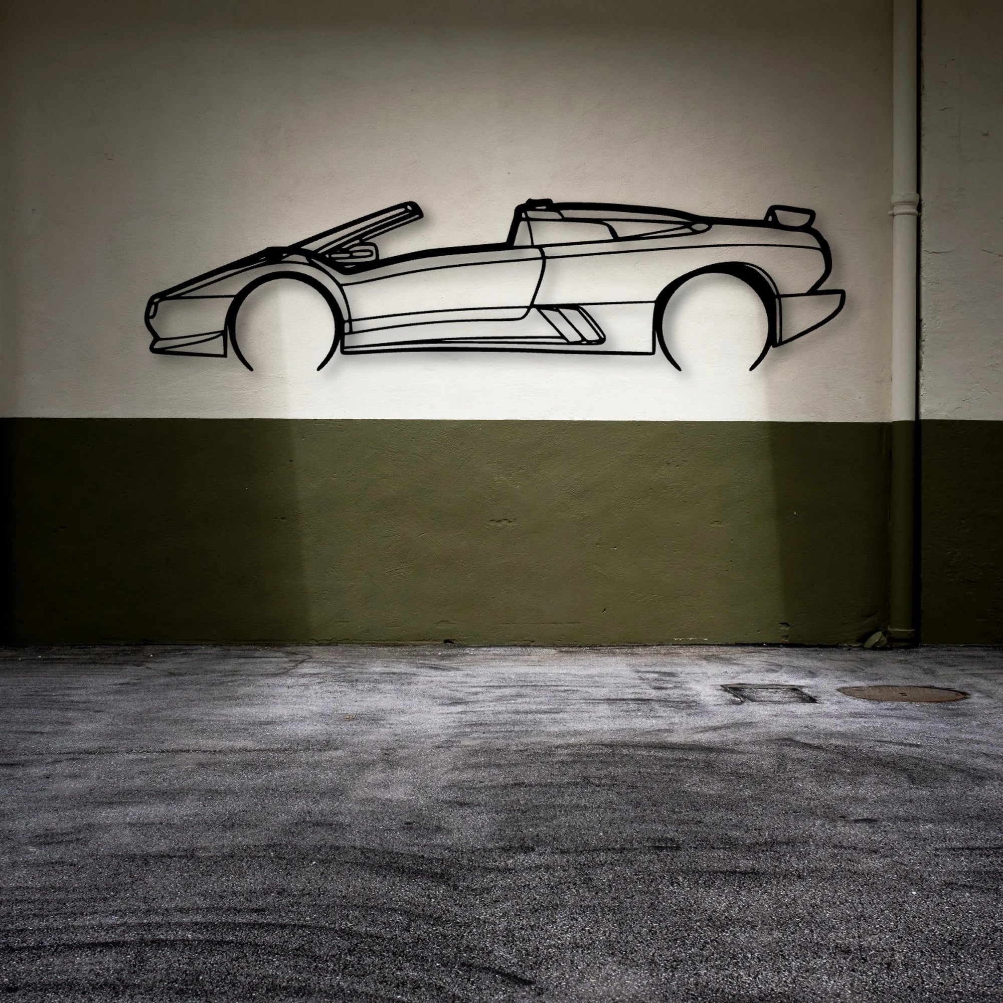 Diablo Roadster 1997 Classic Silhouette Metal Wall Art - Automotive Garage Decor