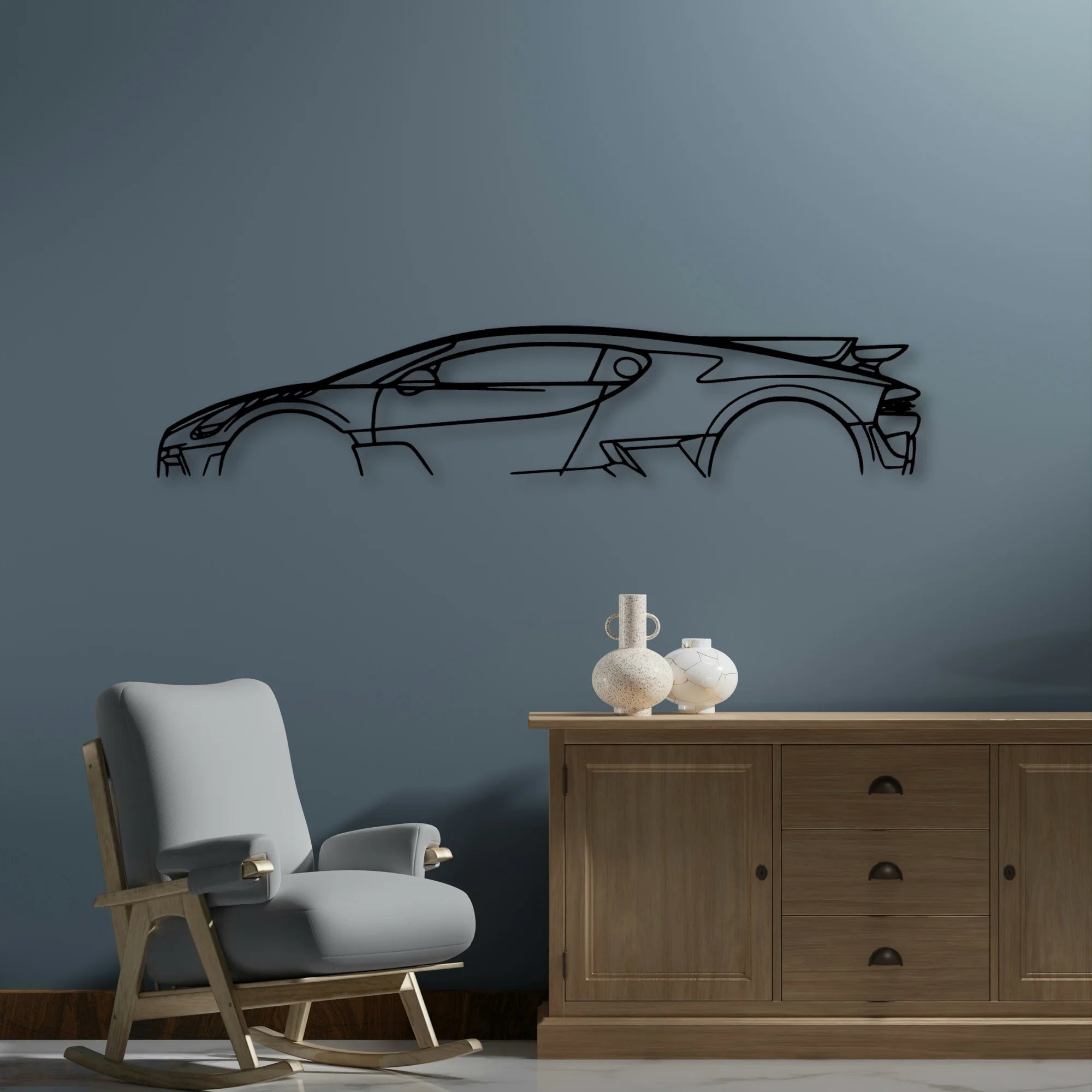 Divo Classic Silhouette Metal Wall Art - Automotive Garage Decor
