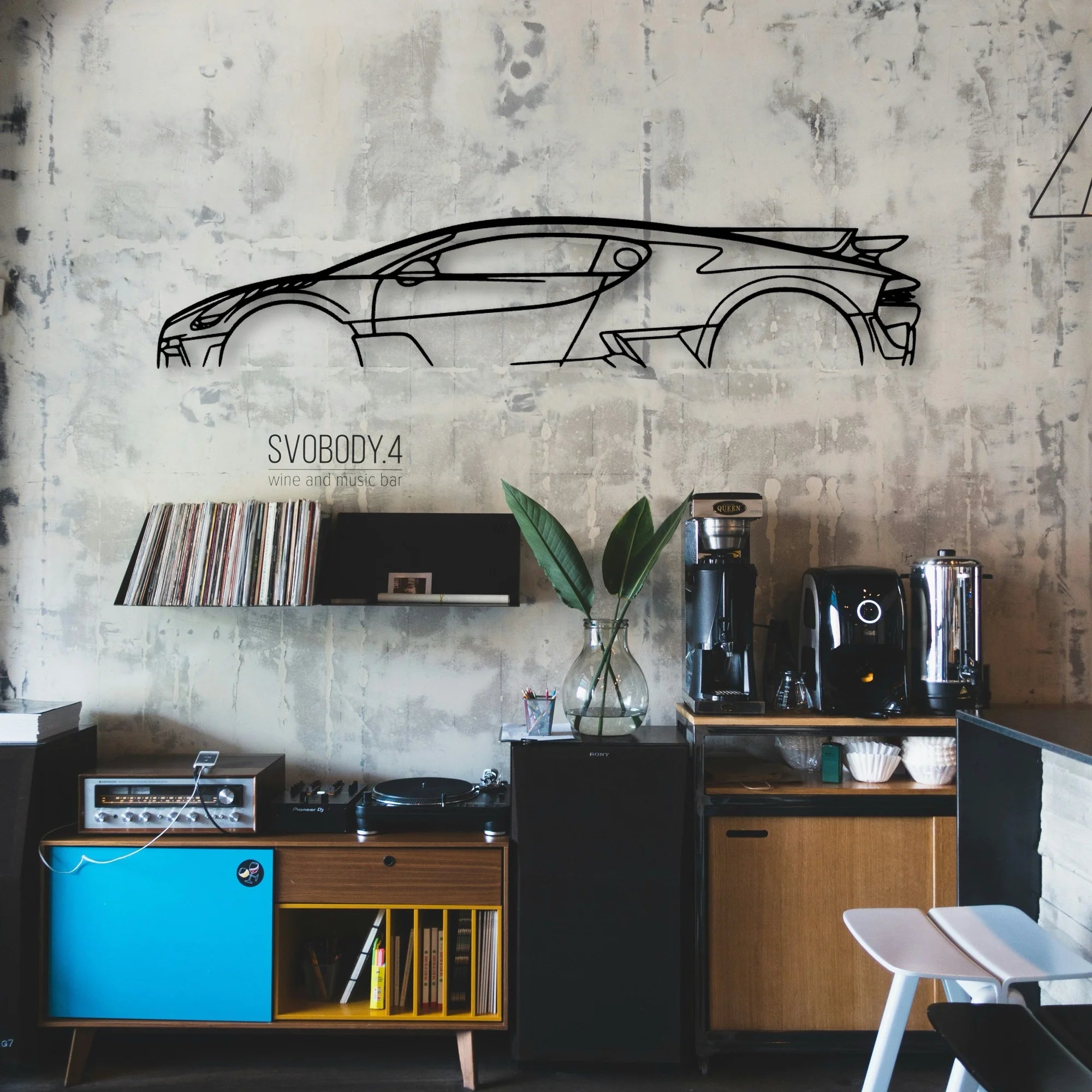 Divo Classic Silhouette Metal Wall Art - Automotive Garage Decor