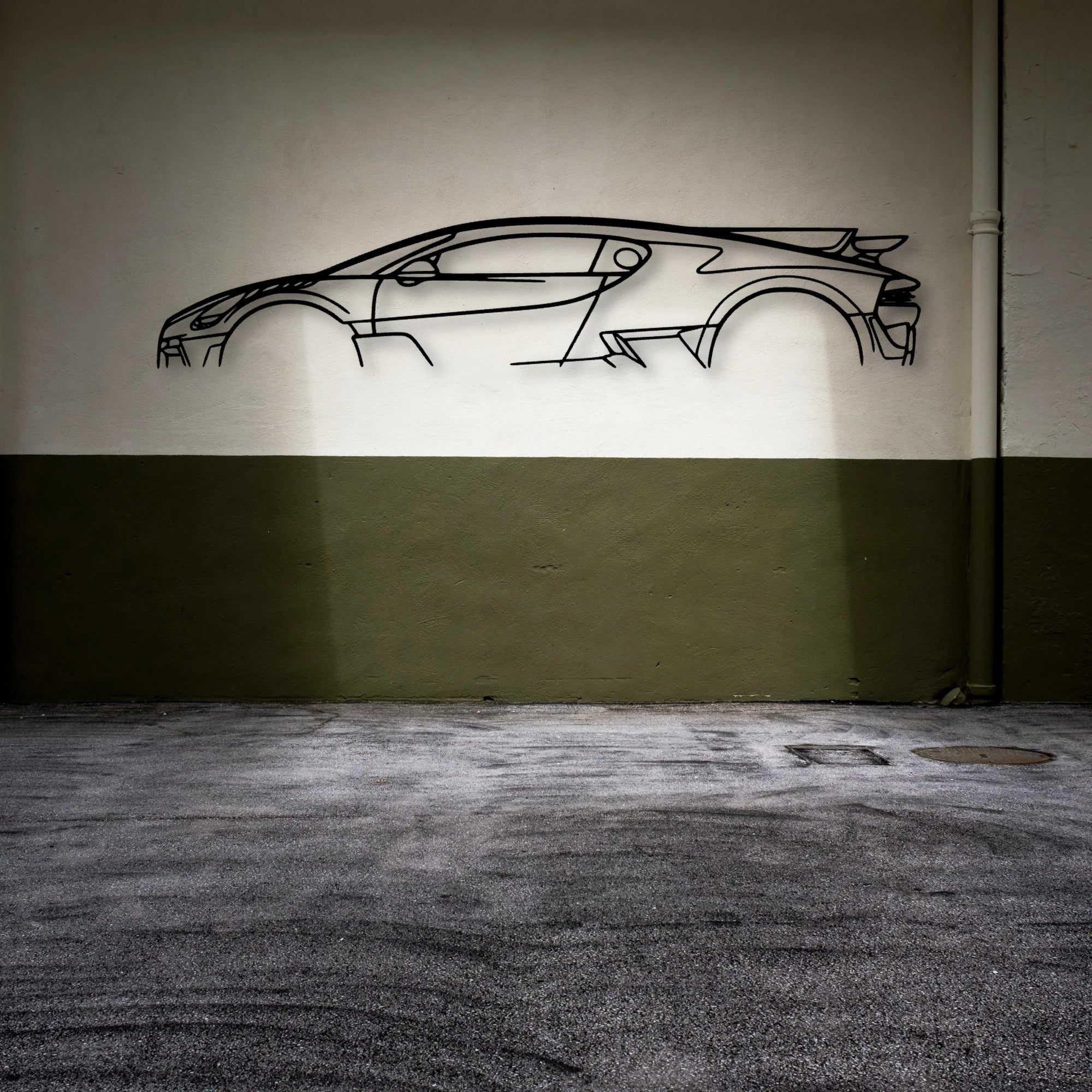 Divo Classic Silhouette Metal Wall Art - Automotive Garage Decor