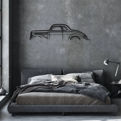 Dodge Coupe 1937 Classic Silhouette Metal Wall Art - Automotive Garage Decor