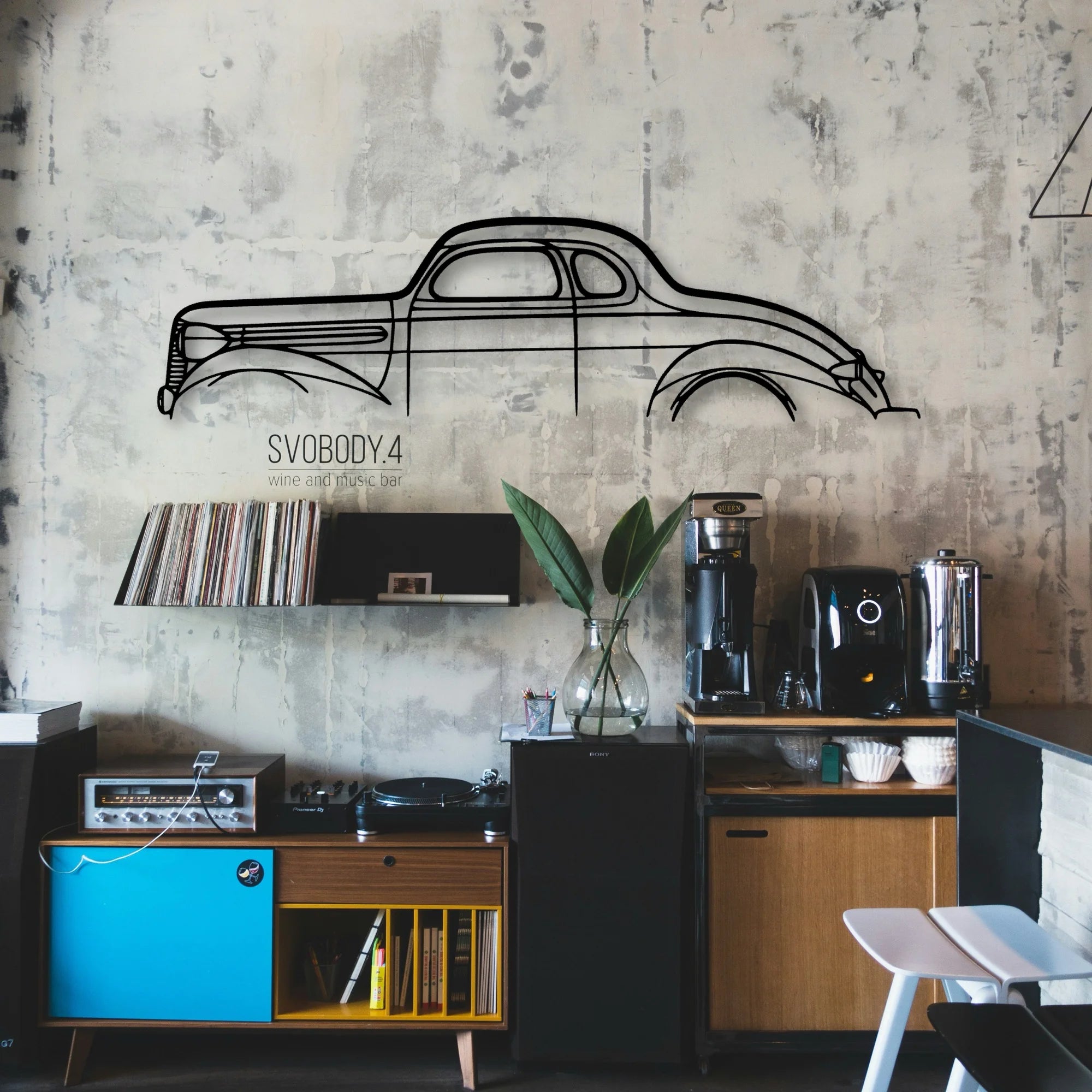 Dodge Coupe 1937 Classic Silhouette Metal Wall Art - Automotive Garage Decor