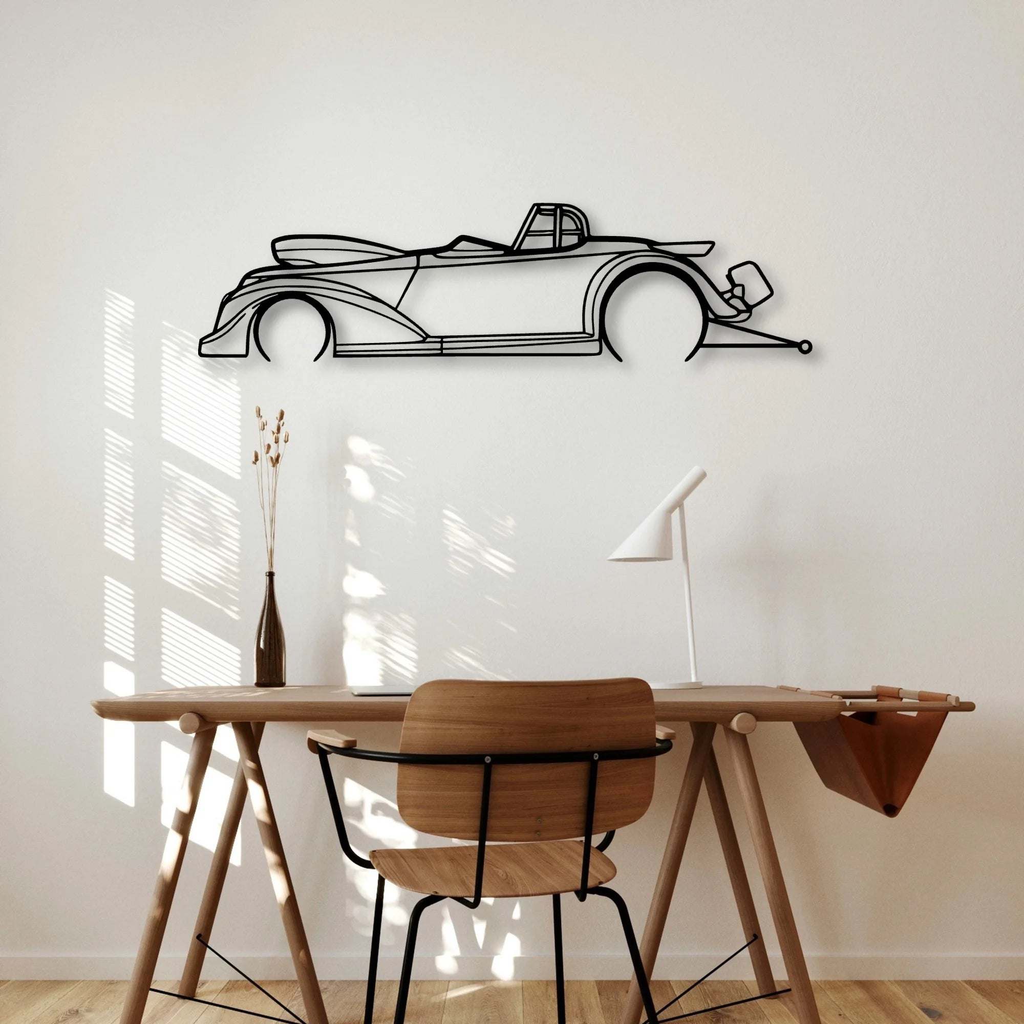 Drag 1937 Classic Silhouette Metal Wall Art - Automotive Garage Decor