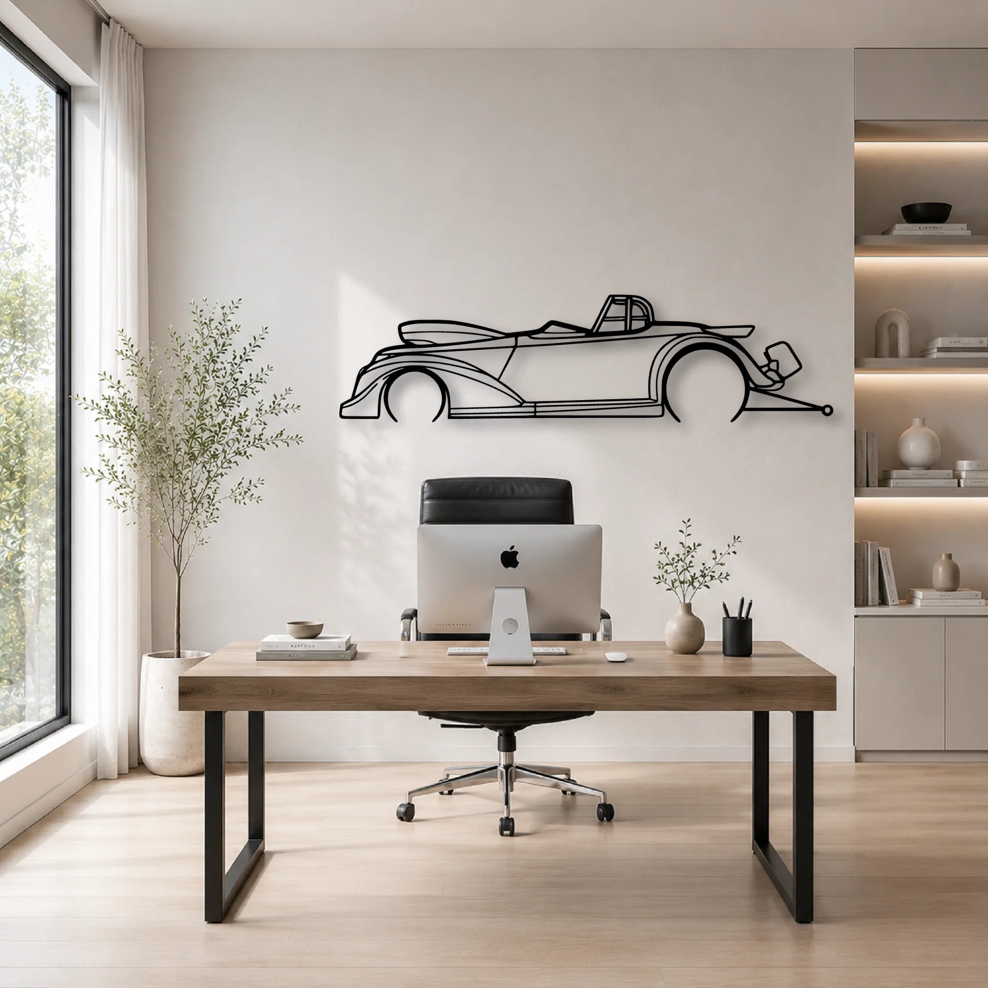 Drag 1937 Classic Silhouette Metal Wall Art - Automotive Garage Decor