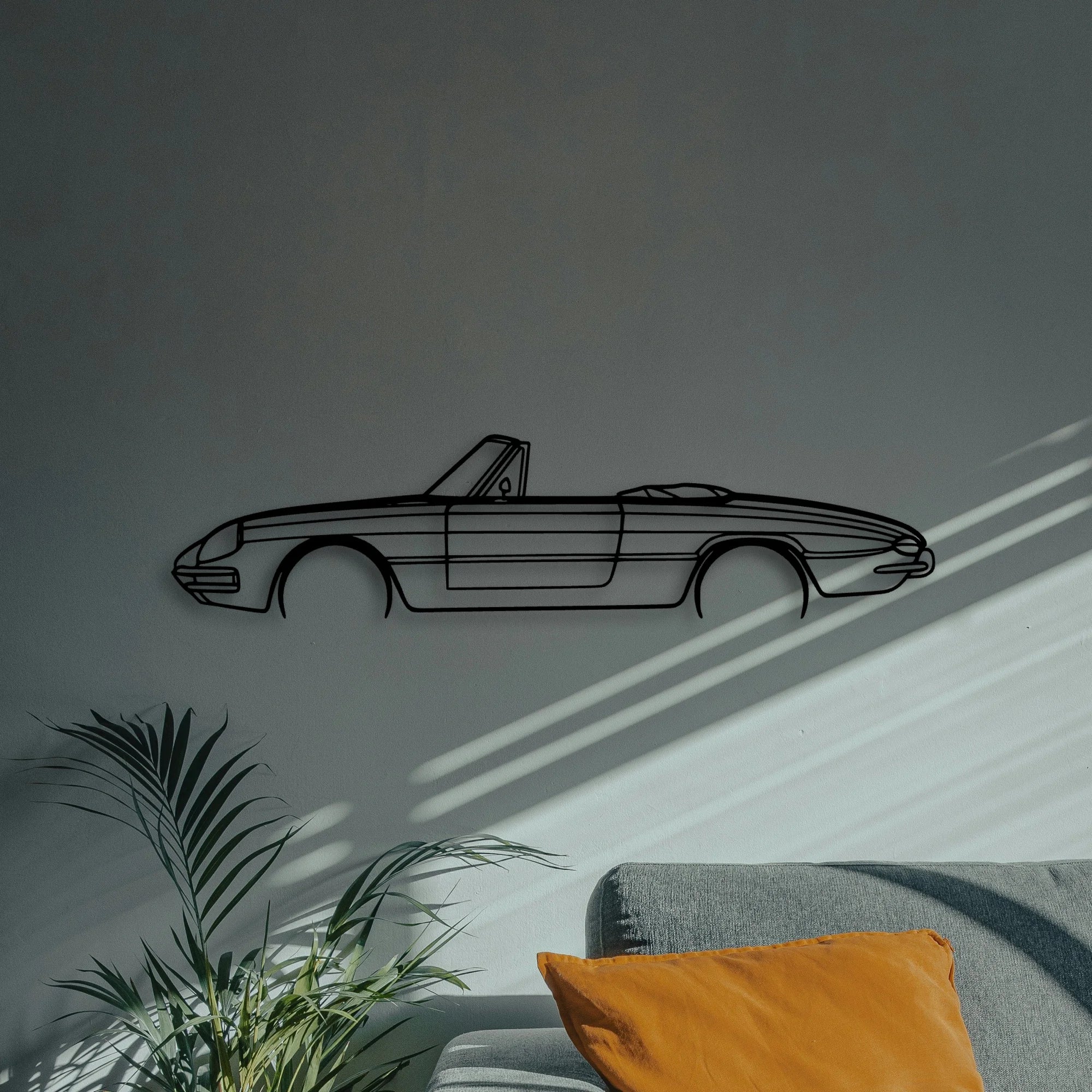 Duetto 1967 Classic Silhouette Metal Wall Art - Automotive Garage Decor