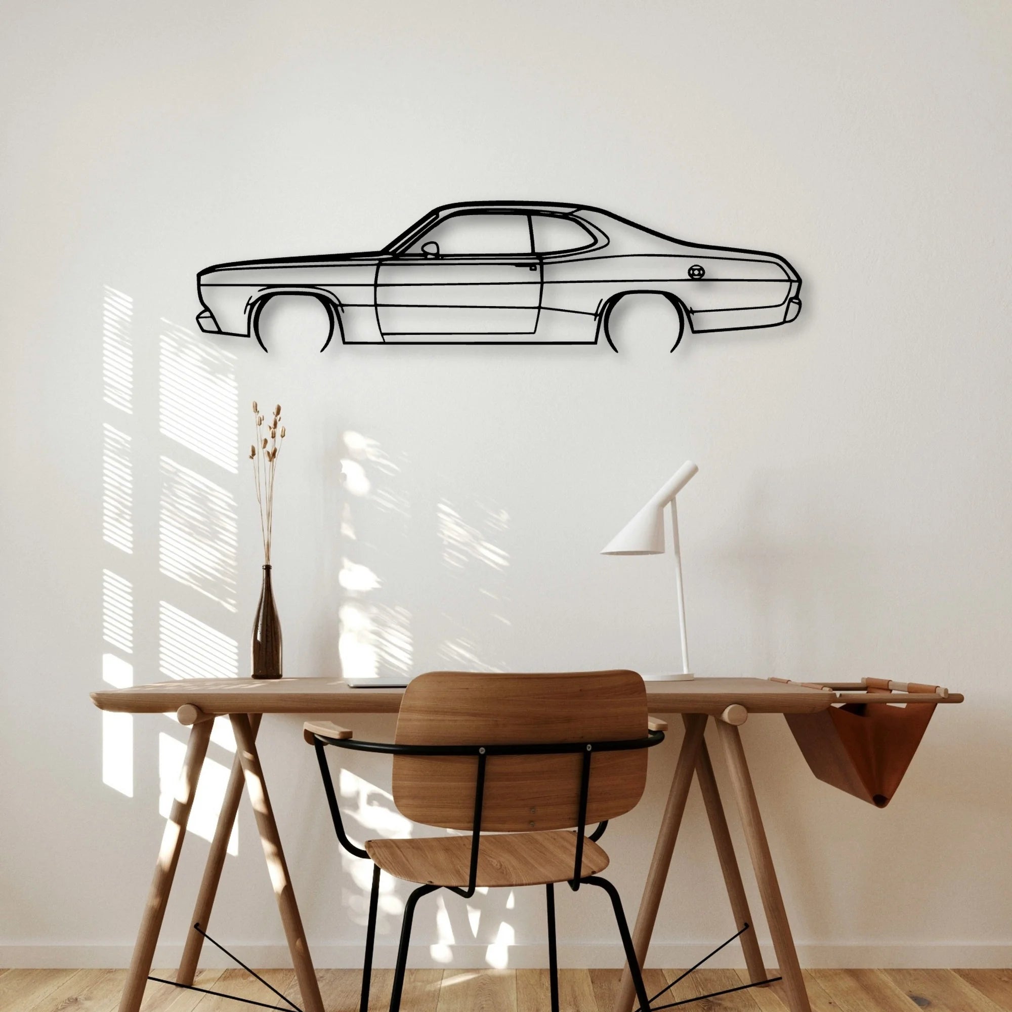 Duster 1970 Classic Silhouette Metal Wall Art - Automotive Garage Decor