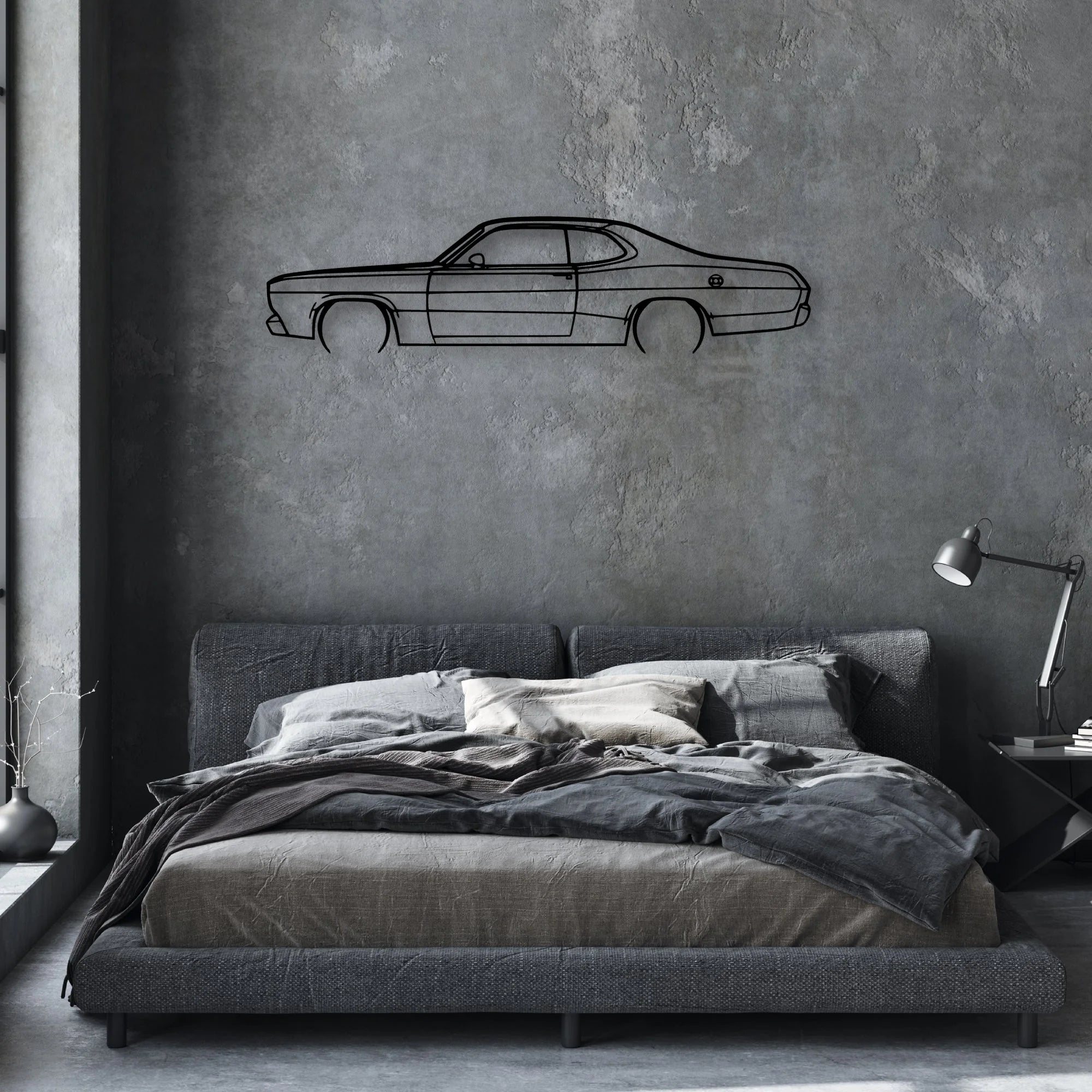 Duster 1970 Classic Silhouette Metal Wall Art - Automotive Garage Decor