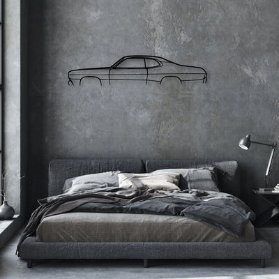 Duster 1972 Classic Silhouette Metal Wall Art - Automotive Garage Decor