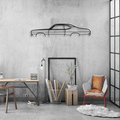 Duster 1972 Classic Silhouette Metal Wall Art - Automotive Garage Decor