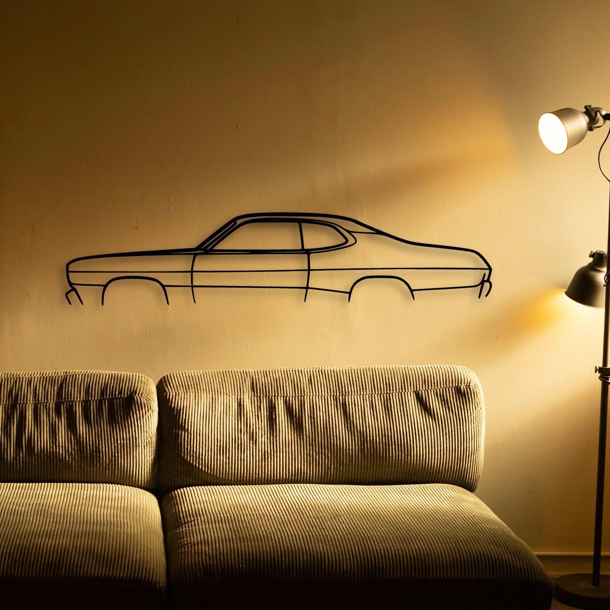 Duster 1972 Classic Silhouette Metal Wall Art - Automotive Garage Decor