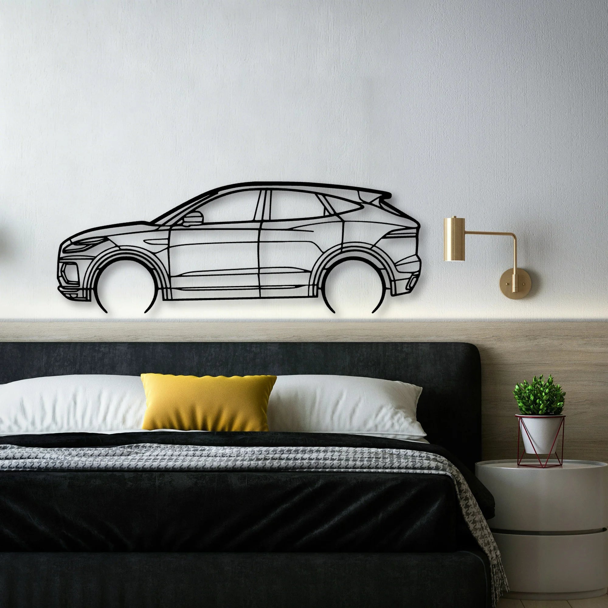 E PACE R Dynamic 2022 Classic Silhouette Metal Wall Art - Automotive Garage Decor