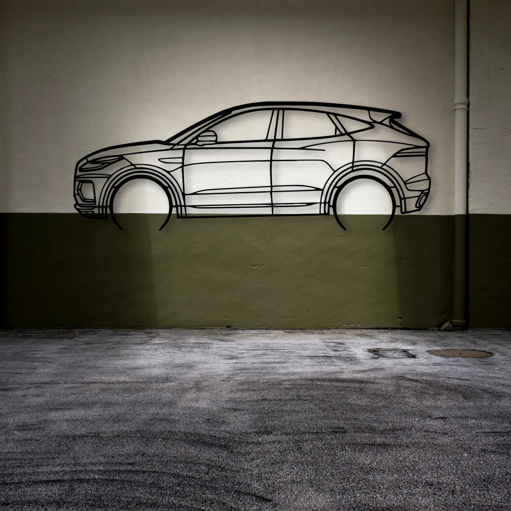 E PACE R Dynamic 2022 Classic Silhouette Metal Wall Art - Automotive Garage Decor