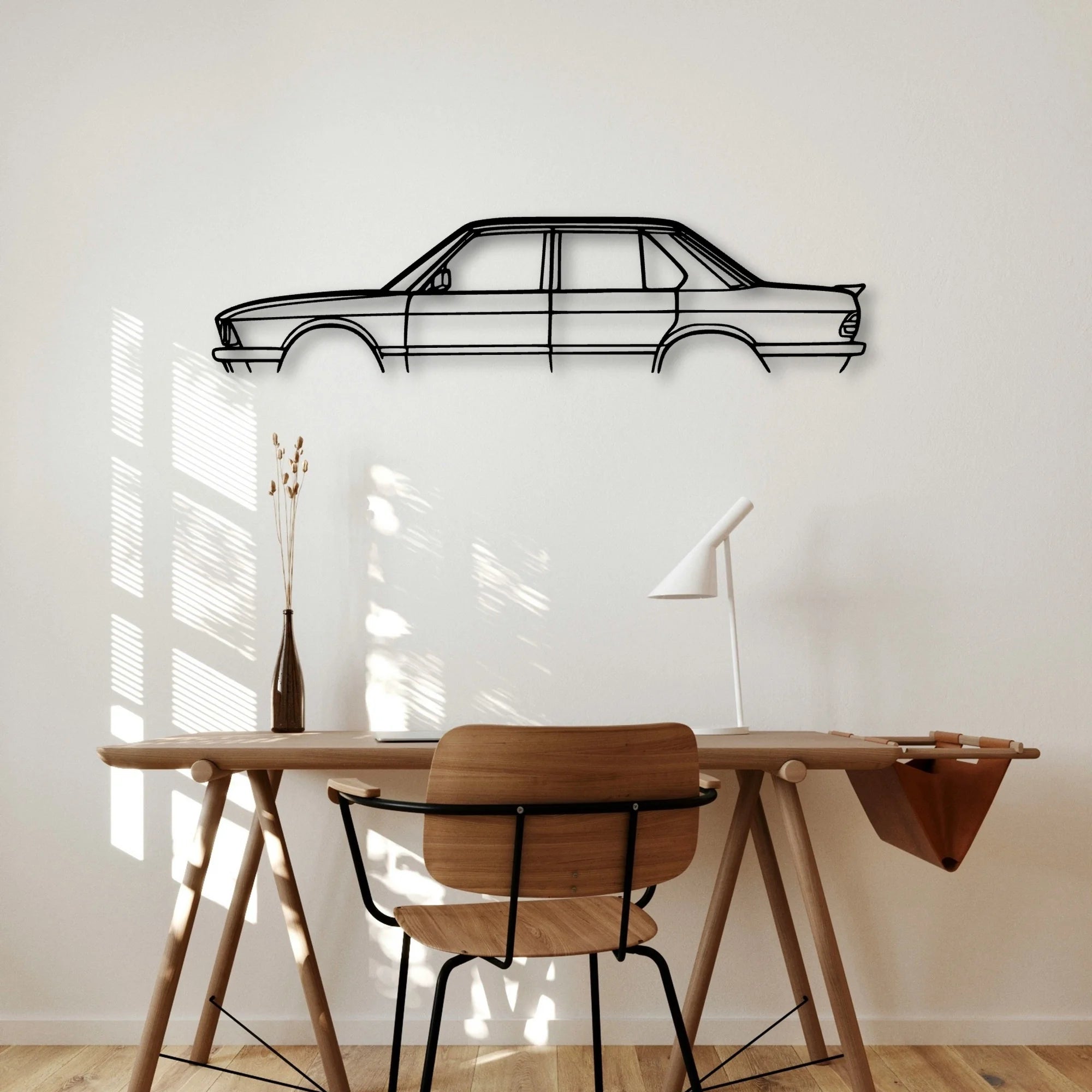 E28 1985 Classic Silhouette Metal Wall Art - Automotive Garage Decor