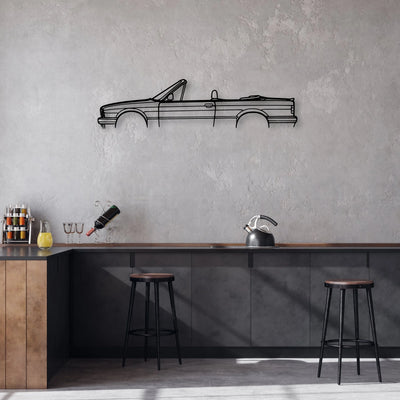 E30 325 Cabrio Classic Silhouette Metal Wall Art - Automotive Garage Decor
