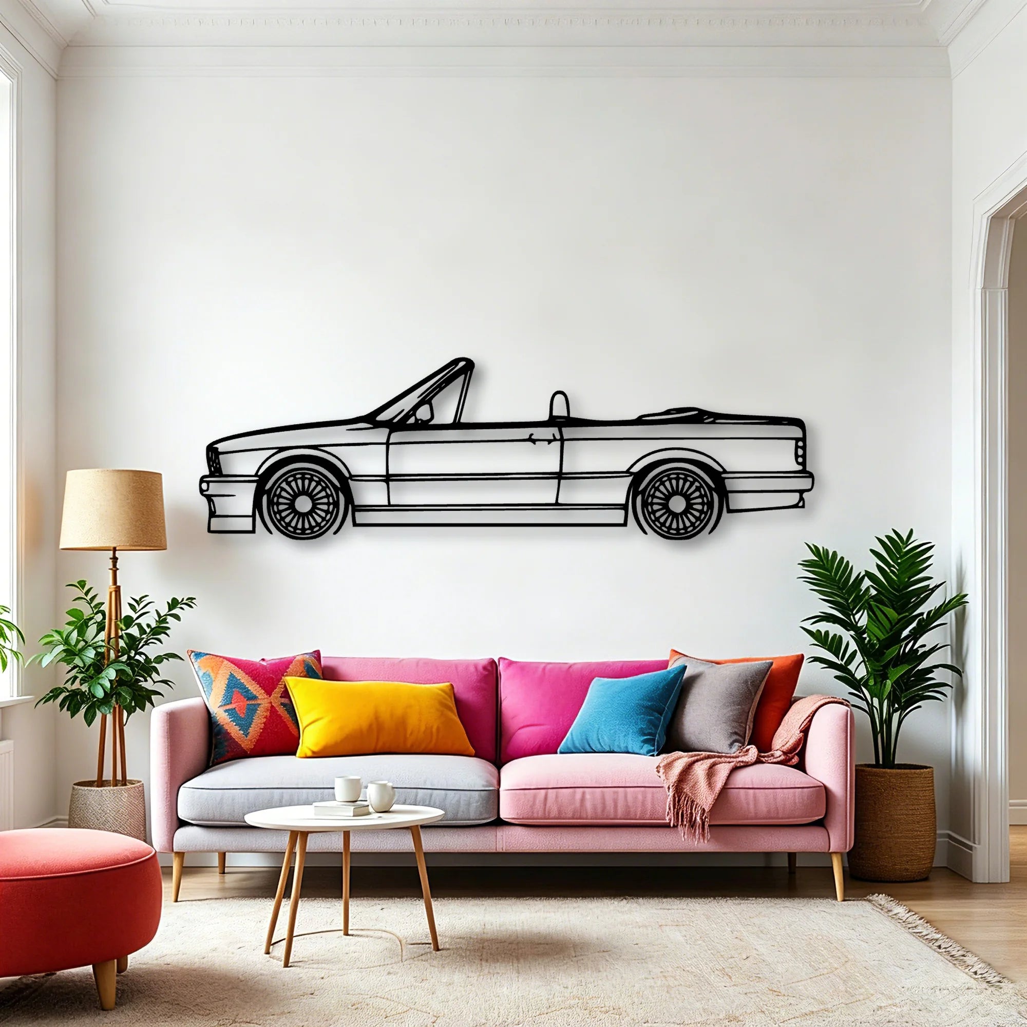 E30 Alpina Cabrio Classic Silhouette Metal Wall Art - Automotive Garage Decor