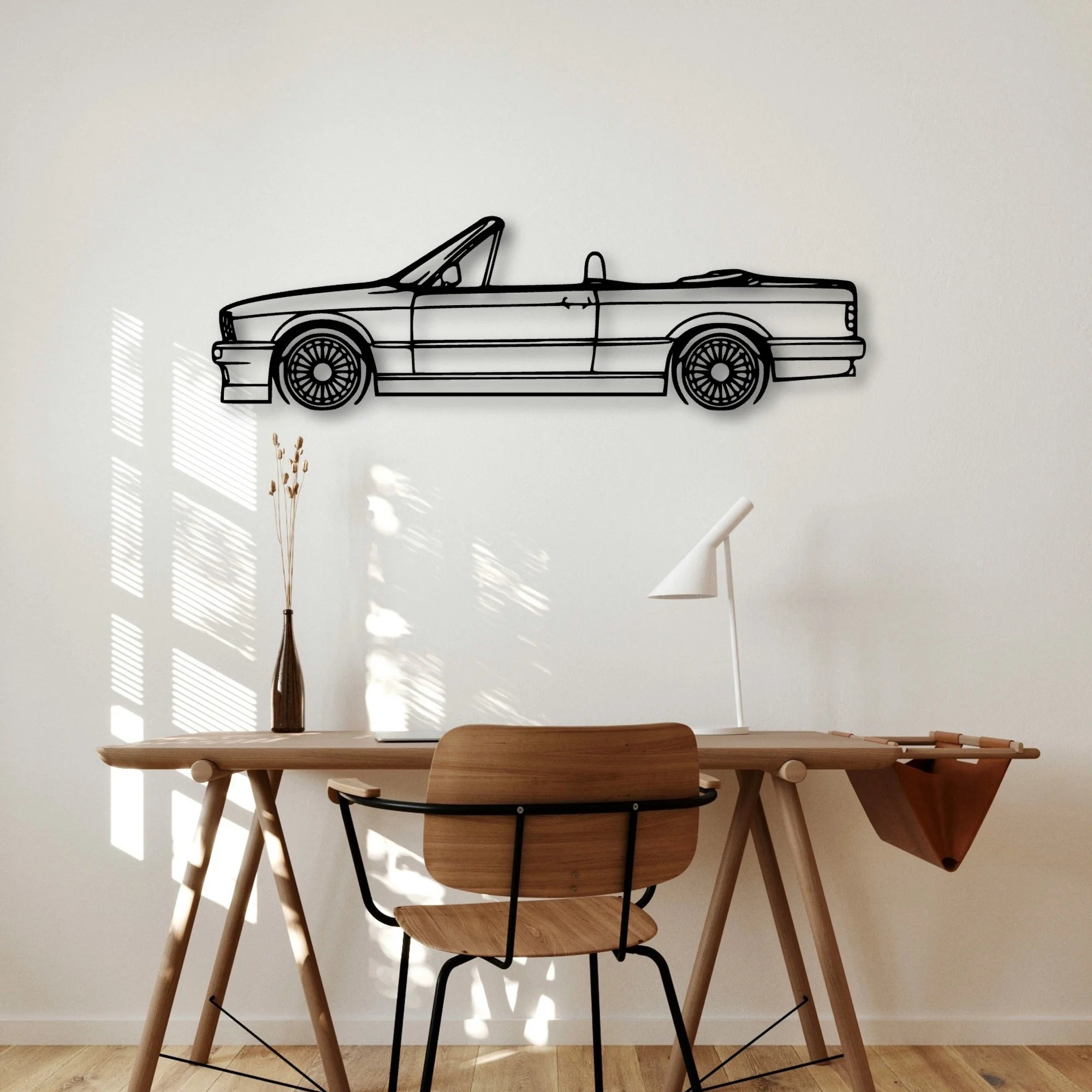 E30 Alpina Cabrio Classic Silhouette Metal Wall Art - Automotive Garage Decor