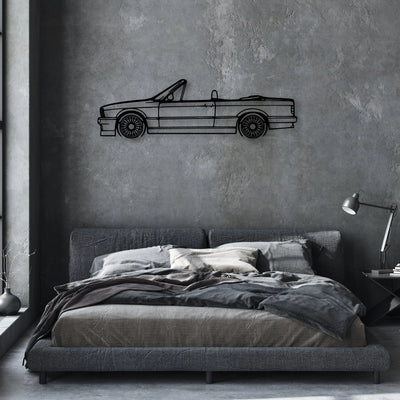 E30 Alpina Cabrio Classic Silhouette Metal Wall Art - Automotive Garage Decor