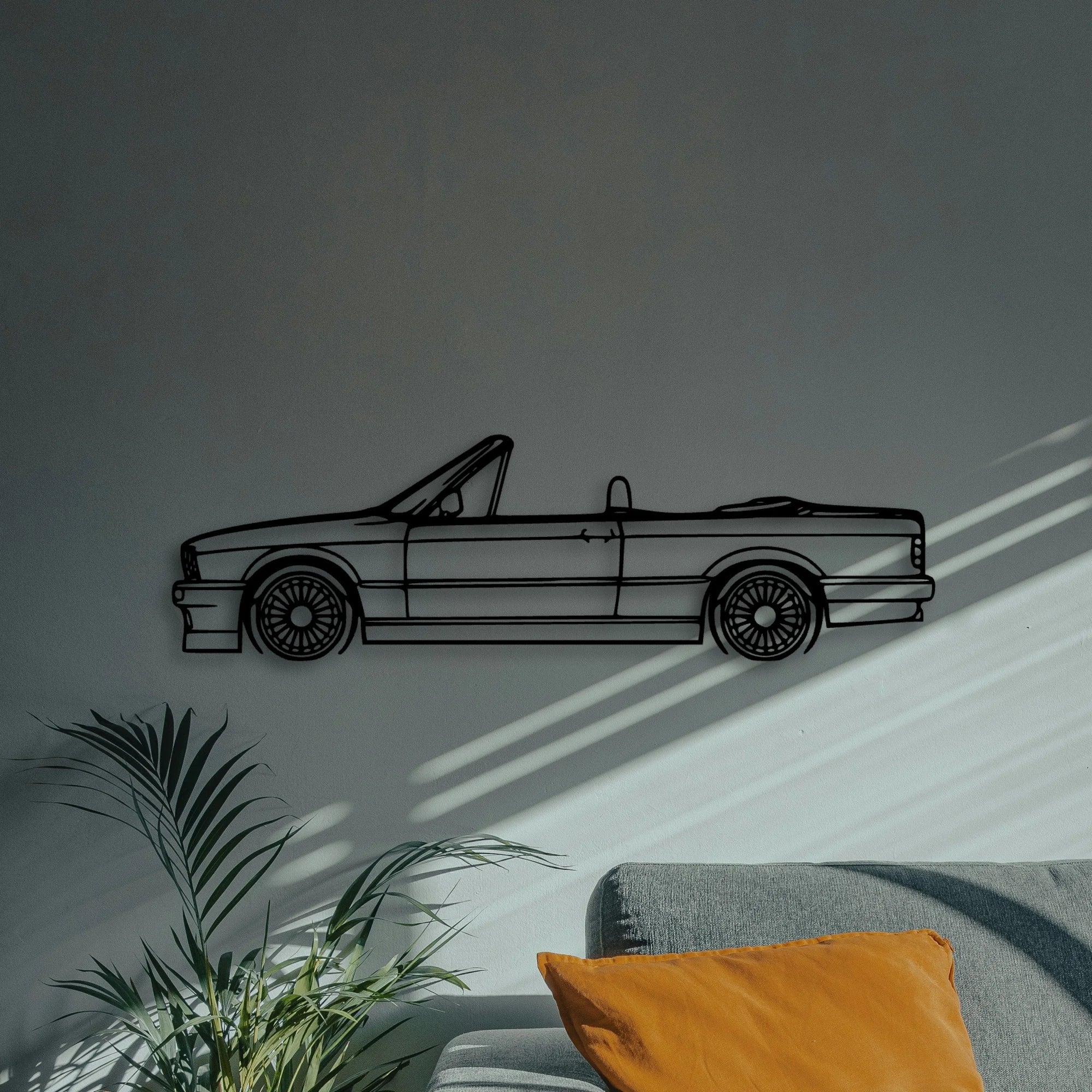 E30 Alpina Cabrio Classic Silhouette Metal Wall Art - Automotive Garage Decor