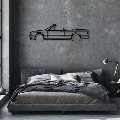 E30 Convertible Classic Silhouette Metal Wall Art - Automotive Garage Decor