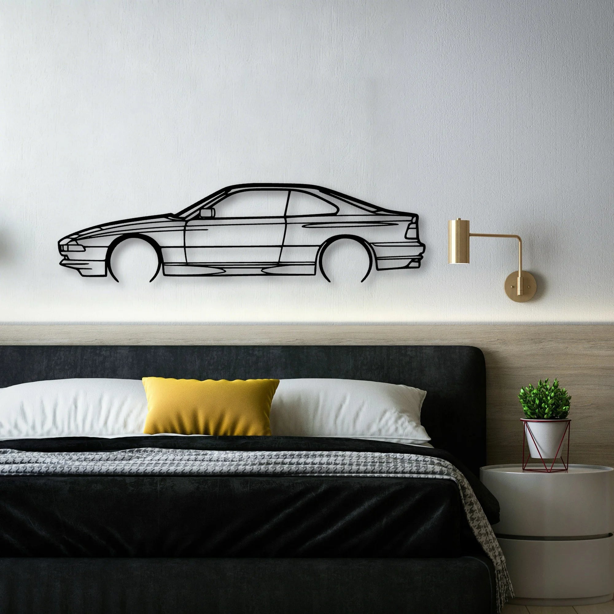 E31 850i 1991 Classic Silhouette Metal Wall Art - Automotive Garage Decor